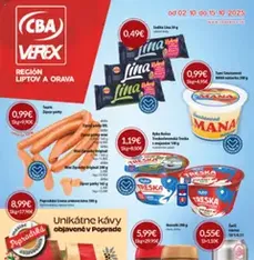 CBA Verex leták - náhľad letáku platný od 02.10.2025