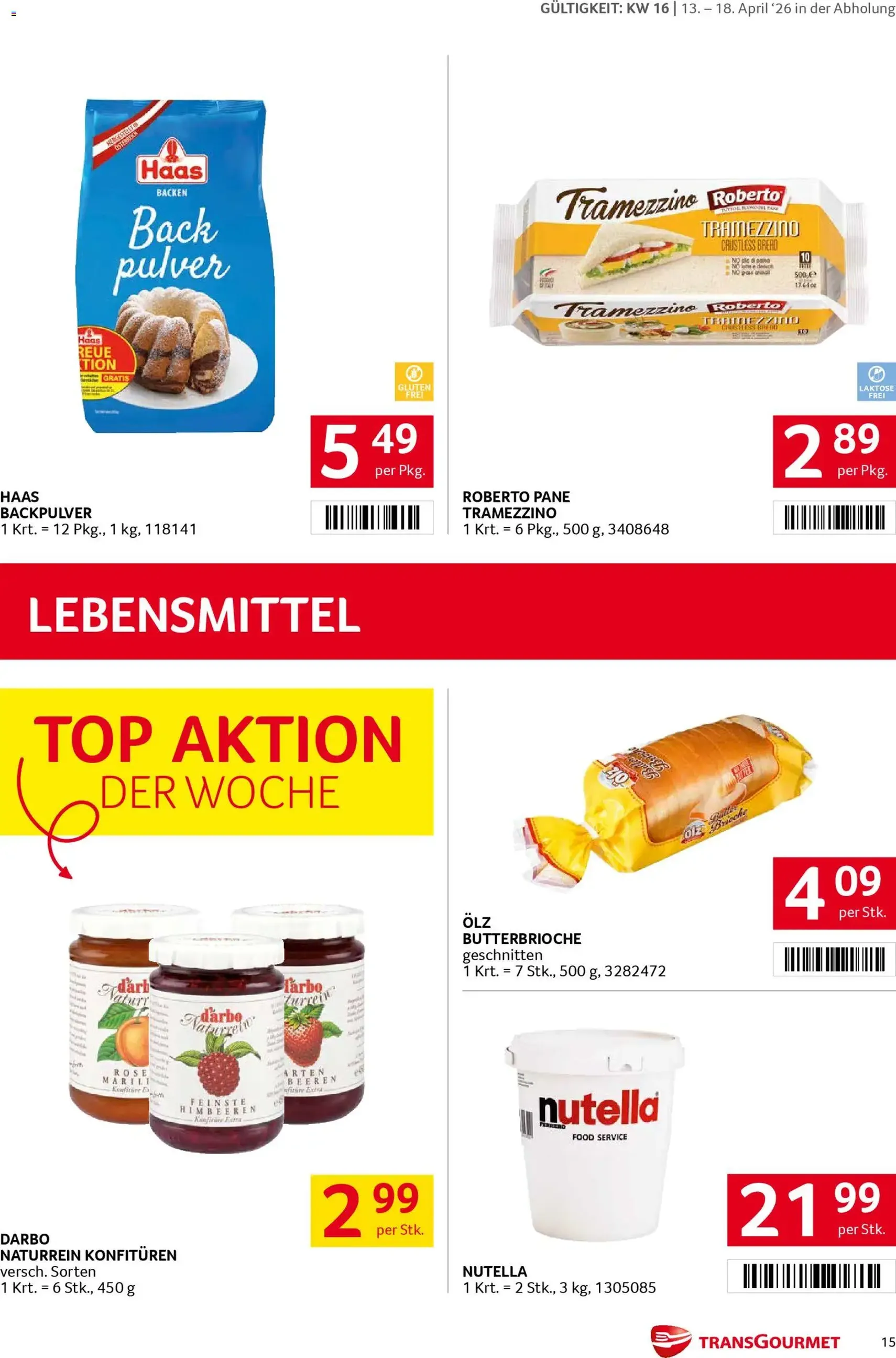 Transgourmet Flugblatt - Gültiger Prospekt ab 13.04.2026, Seite 15 von insgesamt 28