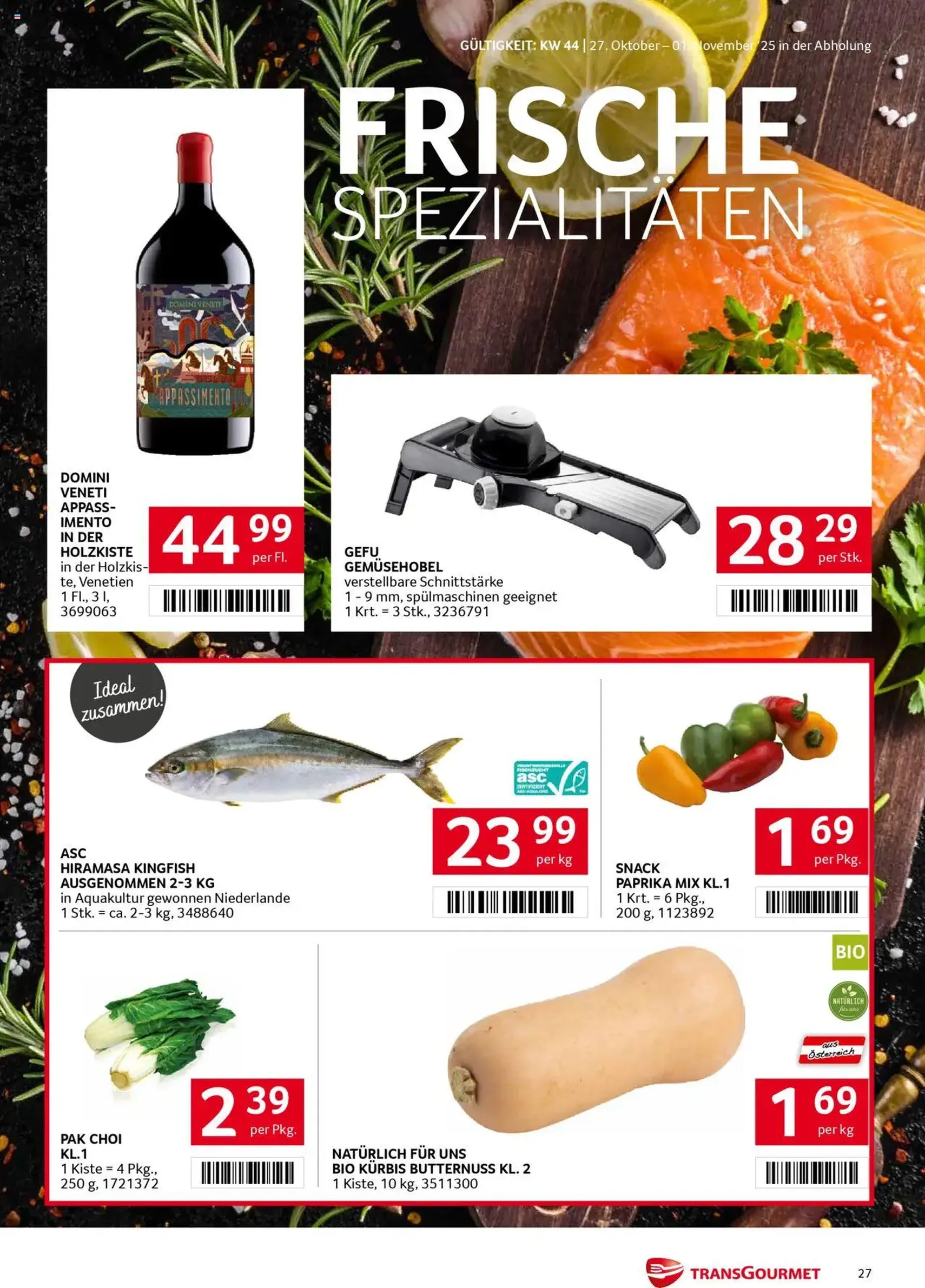Transgourmet Flugblatt - Gültiger Prospekt ab 26.10.2025, Seite 27 von insgesamt 32 Transgourmet Flugblatt - Gültiger Prospekt ab 26.10.2025, Seite 27 von insgesamt 32