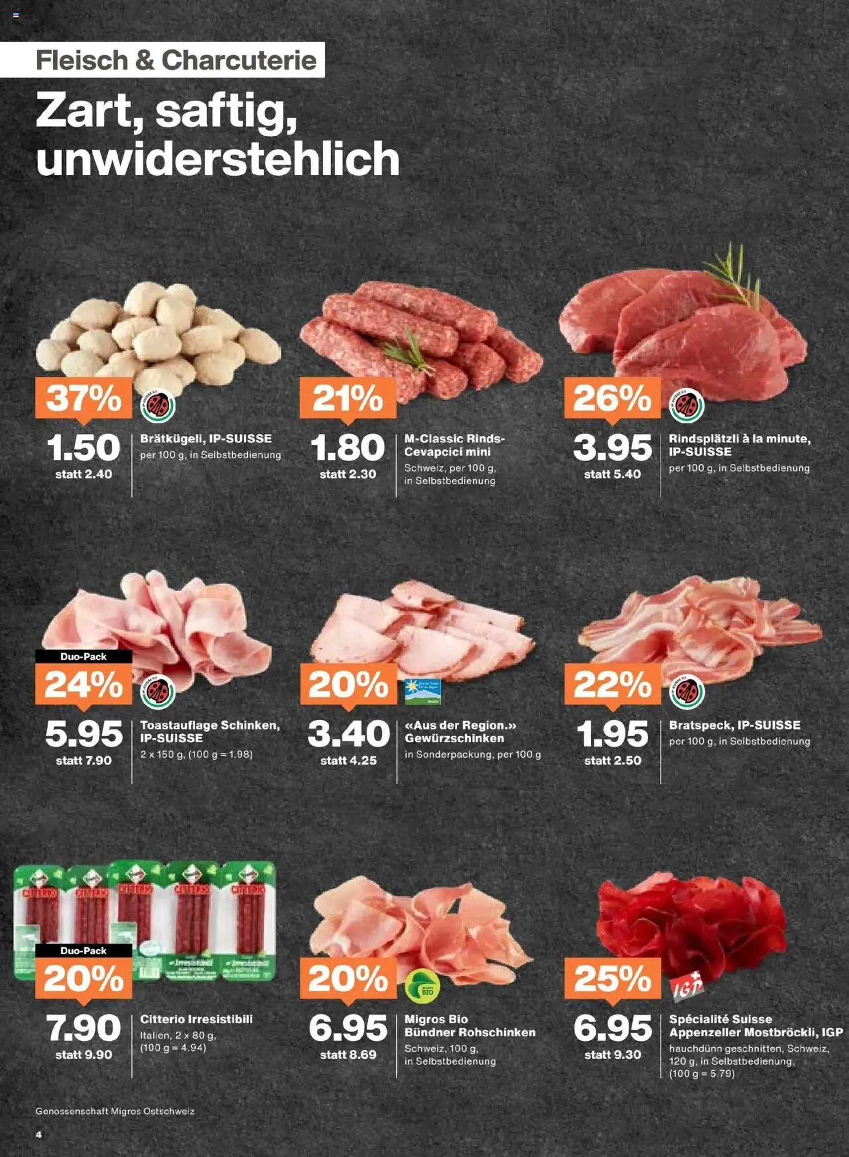 Migros Aktionen - Gültiger Prospekt ab 19.08.2025, Seite 4 von insgesamt 20 Migros Aktionen - Gültiger Prospekt ab 19.08.2025, Seite 4 von insgesamt 20