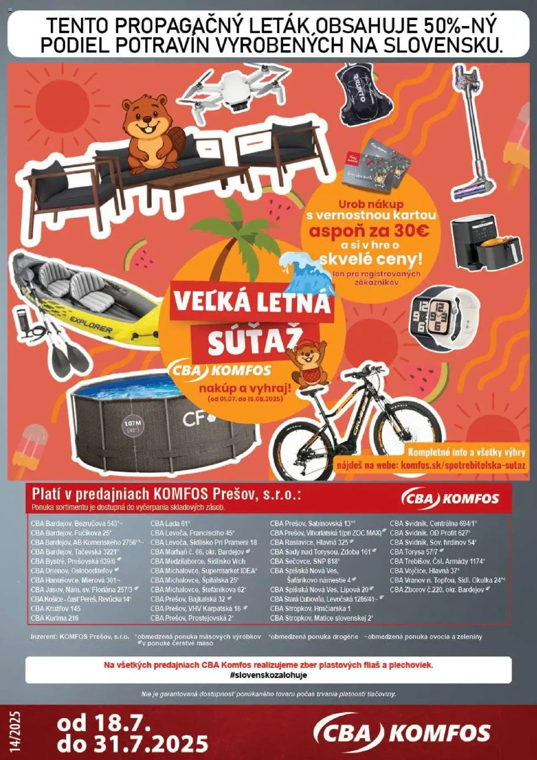 CBA Komfos leták - platný leták od 18.07.2025 strana 16 z 16 CBA Komfos leták - platný leták od 18.07.2025 strana 16 z 16