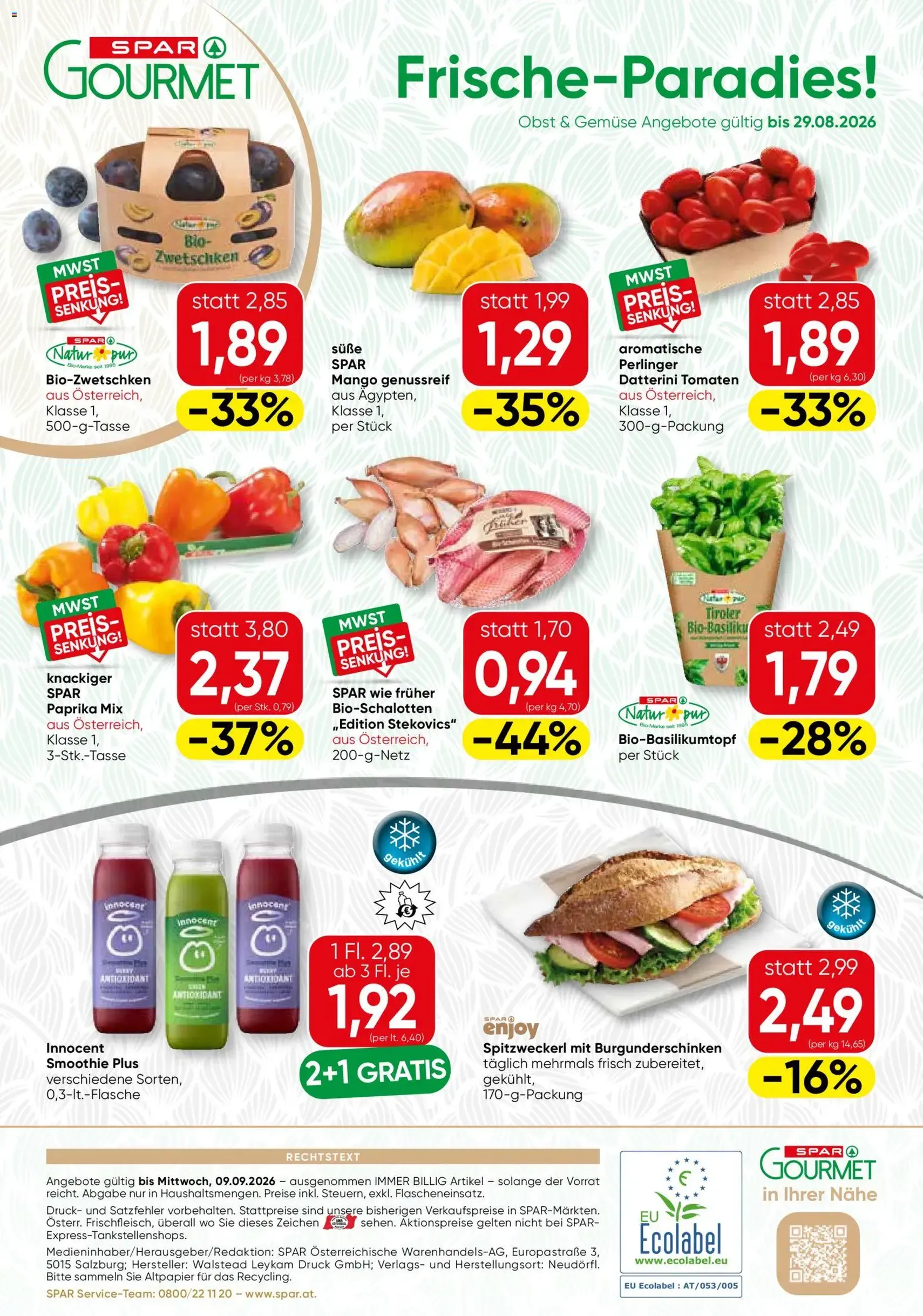 SPAR Gourmet Flugblatt - Gültiger Prospekt ab 27.08.2026, Seite 12 von insgesamt 12