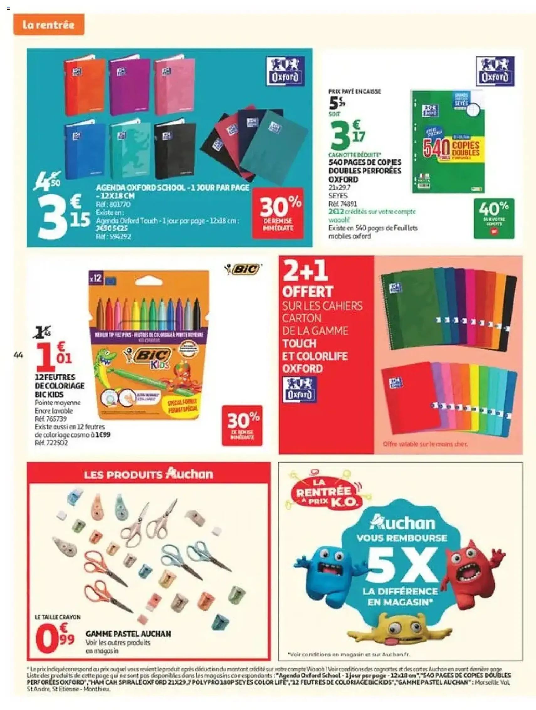 Auchan Promos XXL, rentrée - brochure valable à partir du 21/07/2026, page 44 sur 49