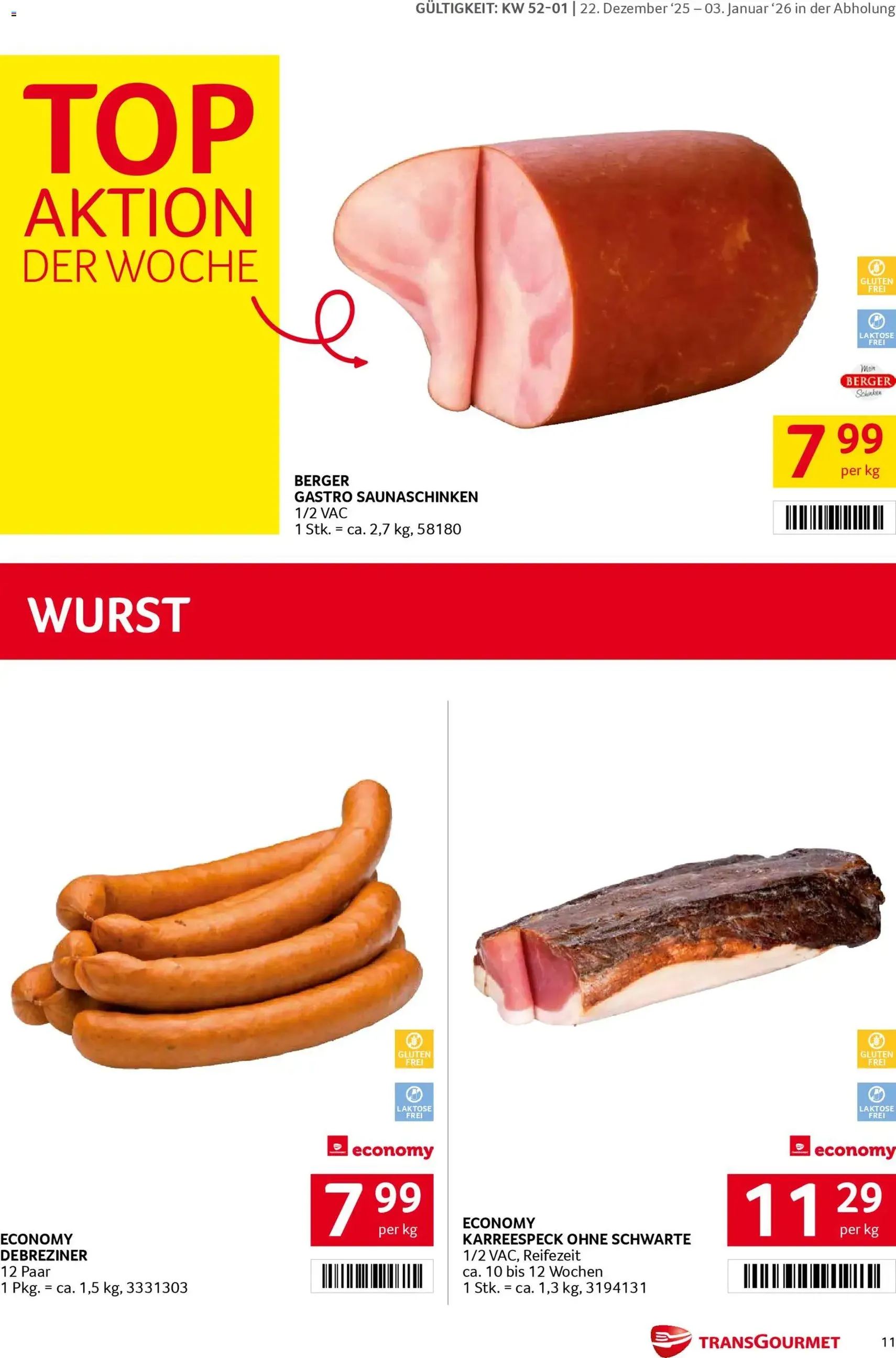 Transgourmet Flugblatt - Gültiger Prospekt ab 22.12.2025, Seite 11 von insgesamt 36