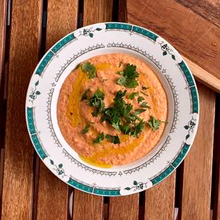 Recipe preview Greek "Htipiti": red bell pepper and feta cheese dip