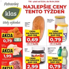 Klas leták - náhľad letáku platný od 13.04.2026