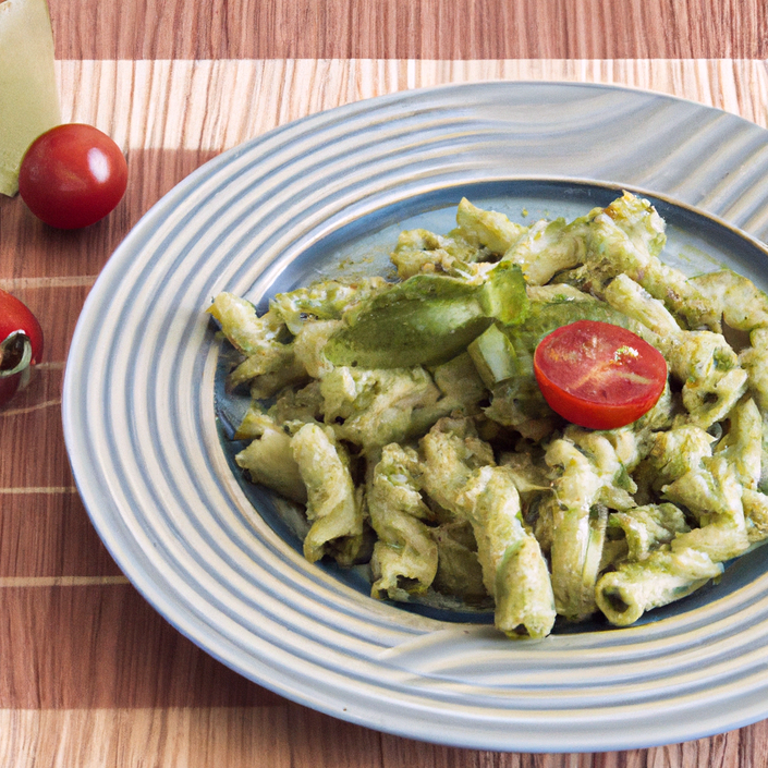 Pennette con pesto e pomodori freschi