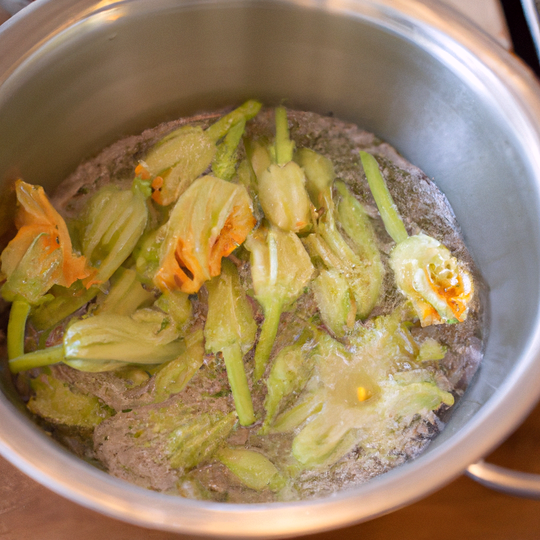 Anteprima ricetta Pastella per fiori di zucca con acqua frizzante