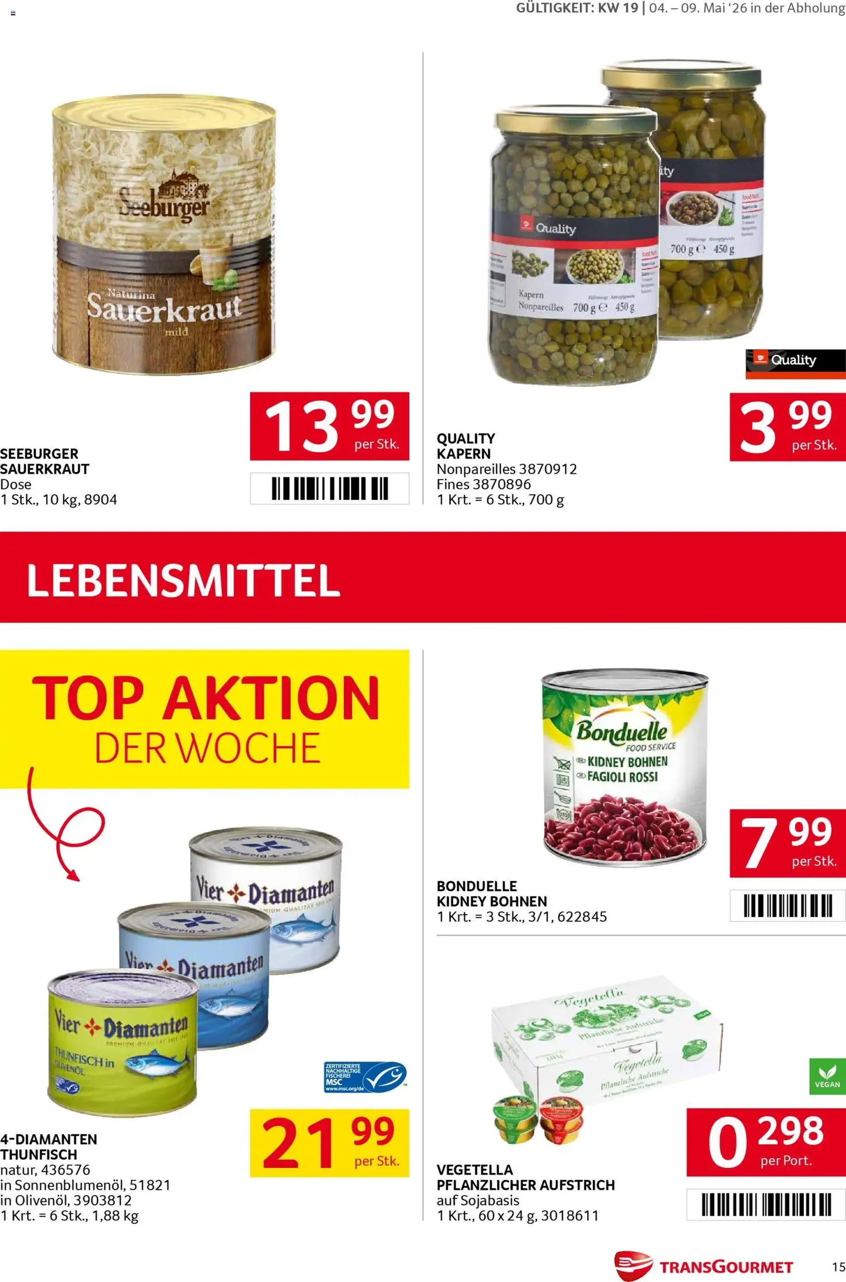 Transgourmet Flugblatt - Gültiger Prospekt ab 04.05.2026, Seite 15 von insgesamt 32