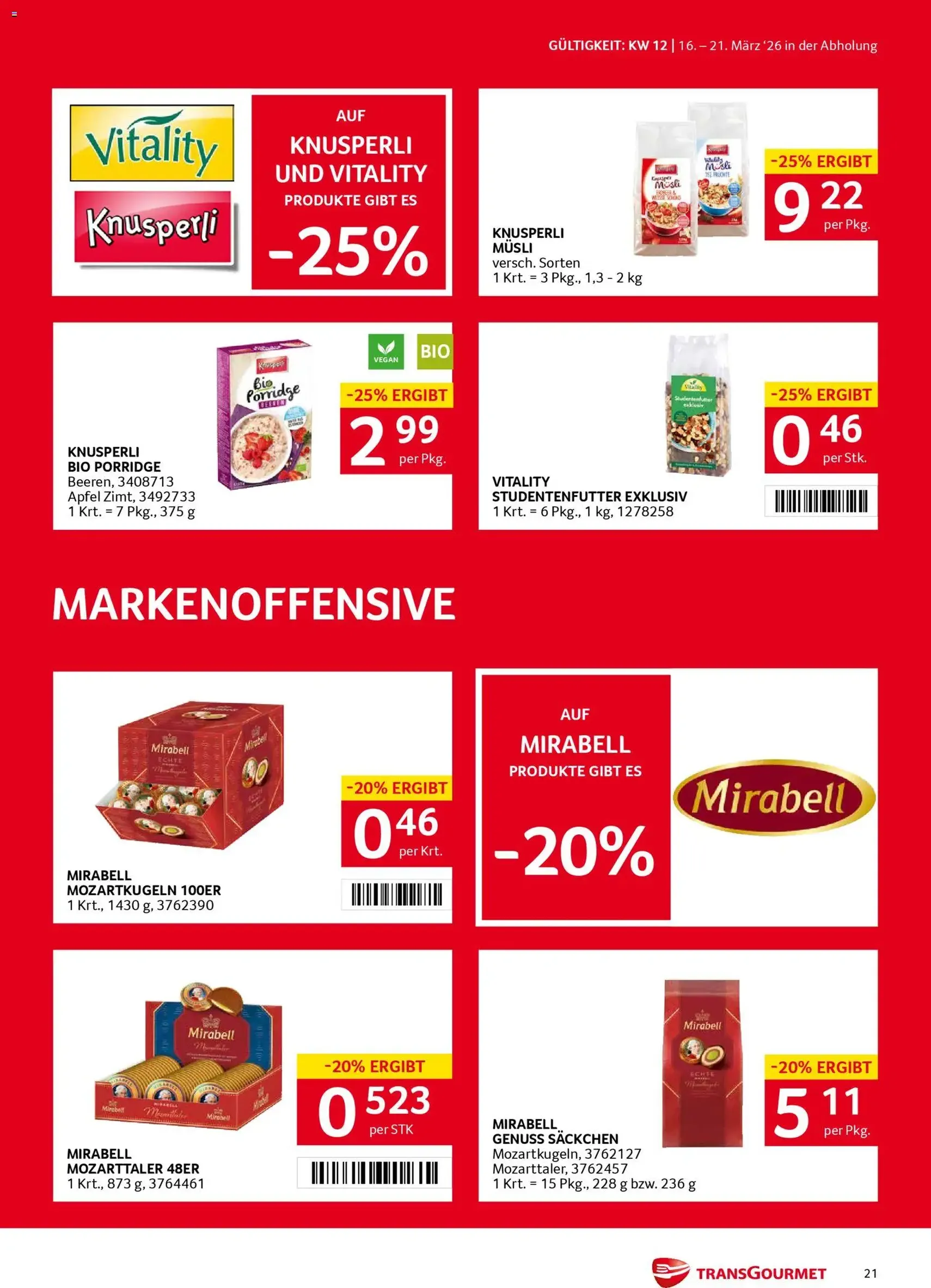 Transgourmet Flugblatt - Gültiger Prospekt ab 16.03.2026, Seite 21 von insgesamt 36