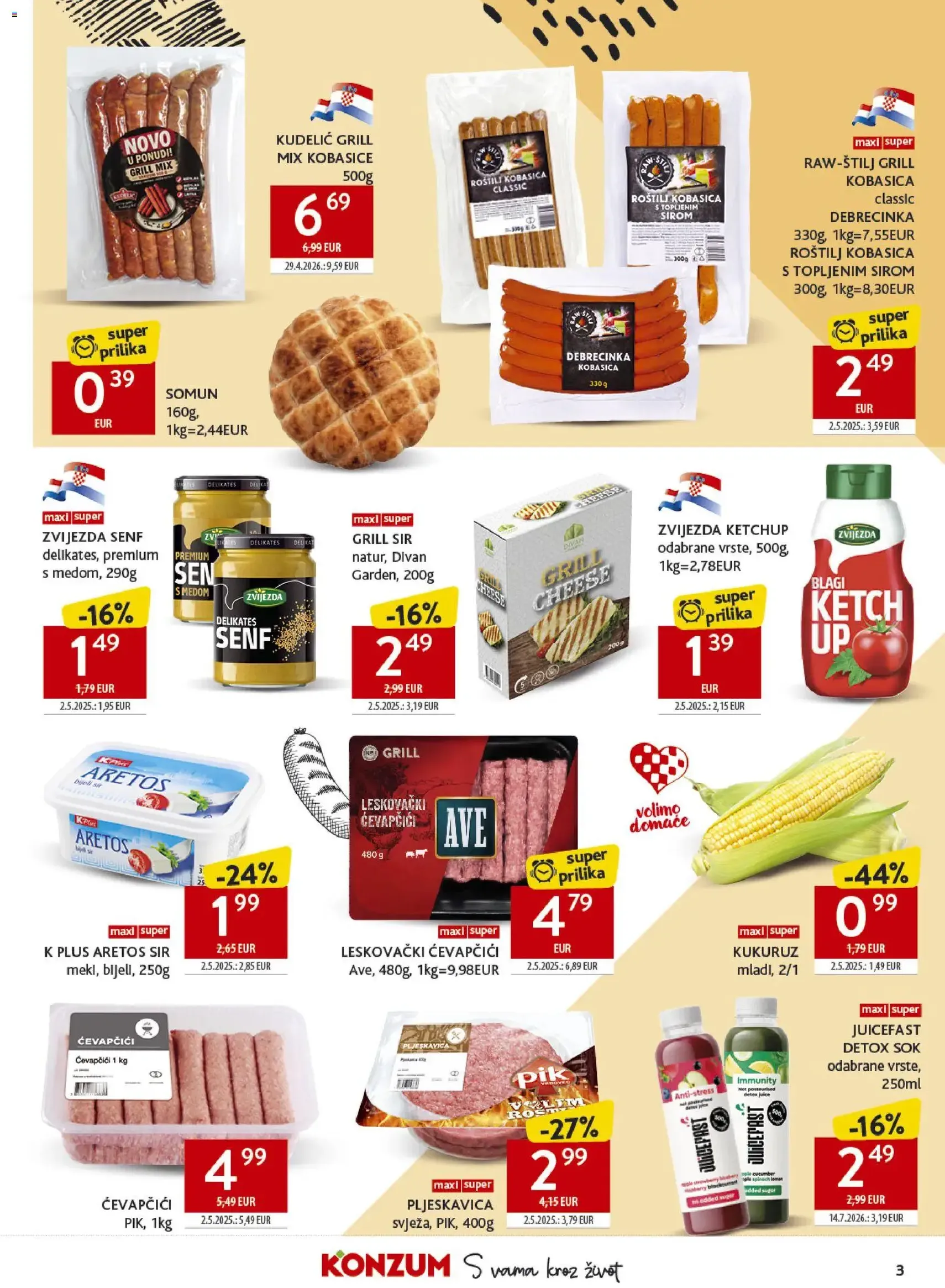 Konzum HR akciós újság - 2026.07.29. érvényes szórólap 3 oldal 40 oldalból