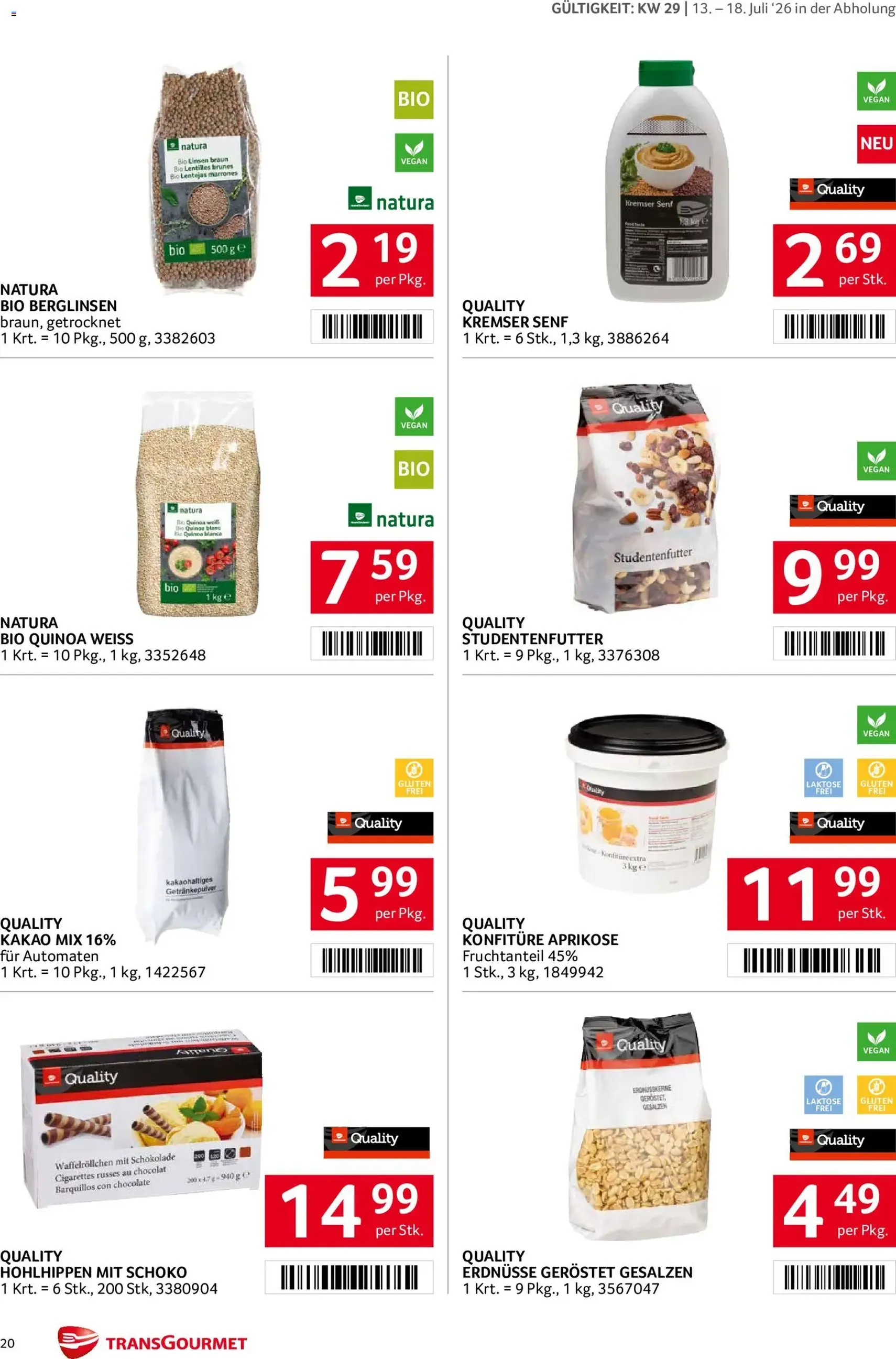 Transgourmet Flugblatt - Gültiger Prospekt ab 13.07.2026, Seite 20 von insgesamt 44