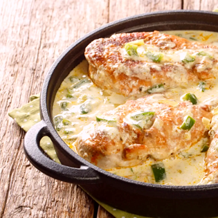 Previsualización de la receta Ragout de pollo con salsa de nata y champiñones