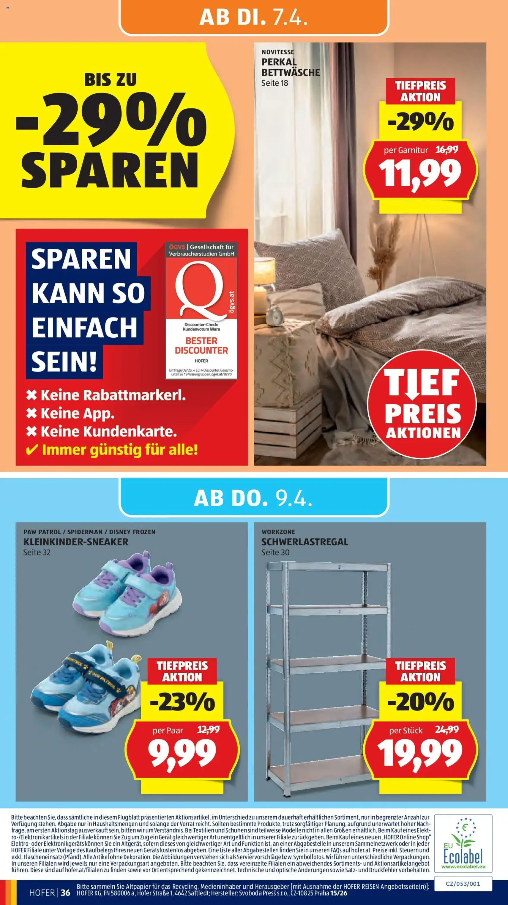 Hofer Flugblatt - Gültiger Prospekt ab 01.04.2026, Seite 40 von insgesamt 41