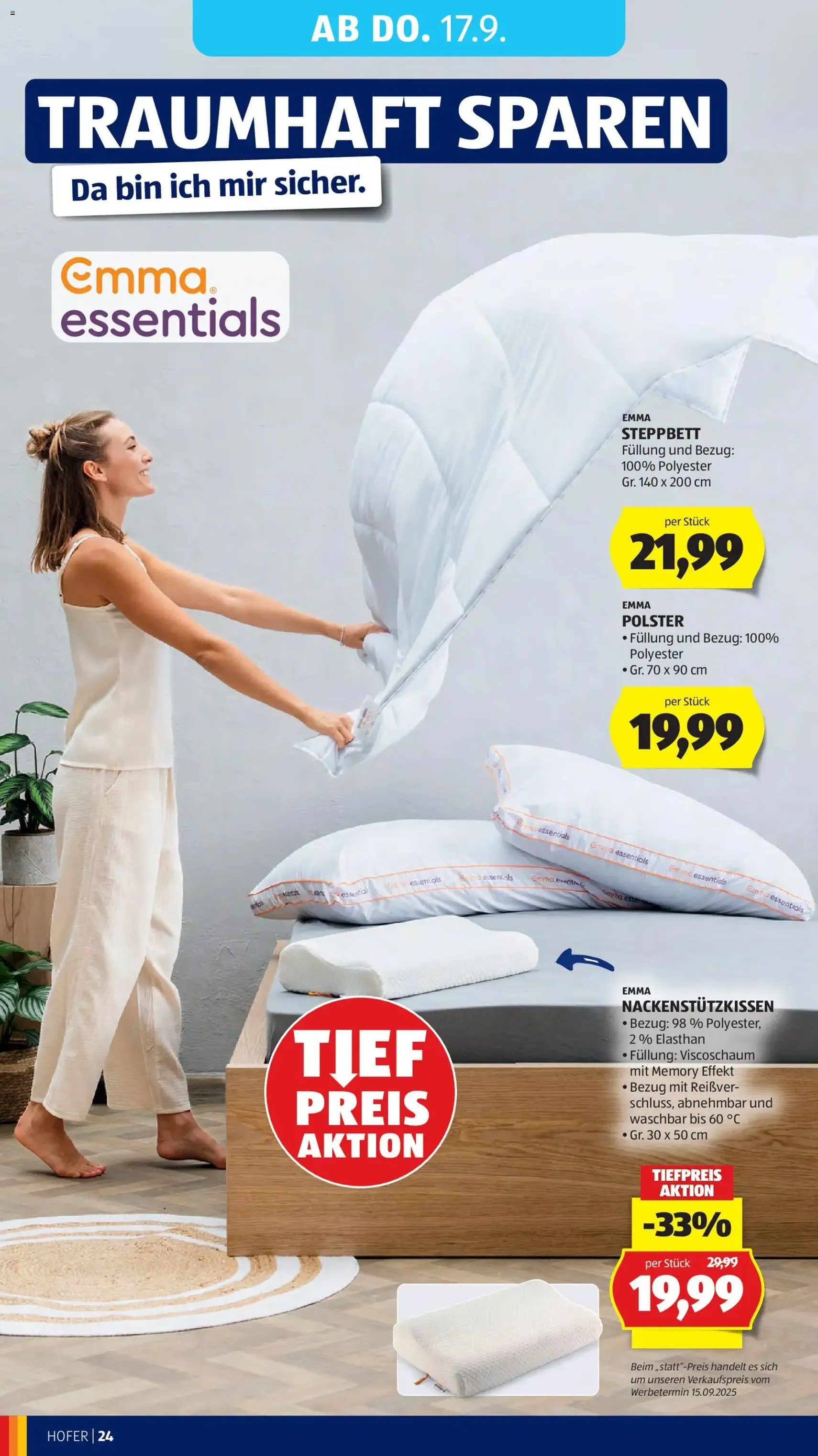 Hofer Flugblatt - Gültiger Prospekt ab 11.09.2026, Seite 34 von insgesamt 47