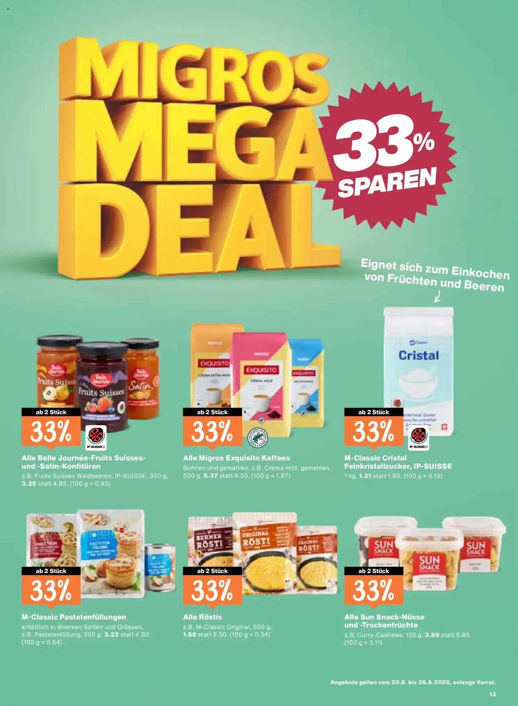 Migros aktionen - Gültiger Prospekt ab 20.08.2026, Seite 13 von insgesamt 20
