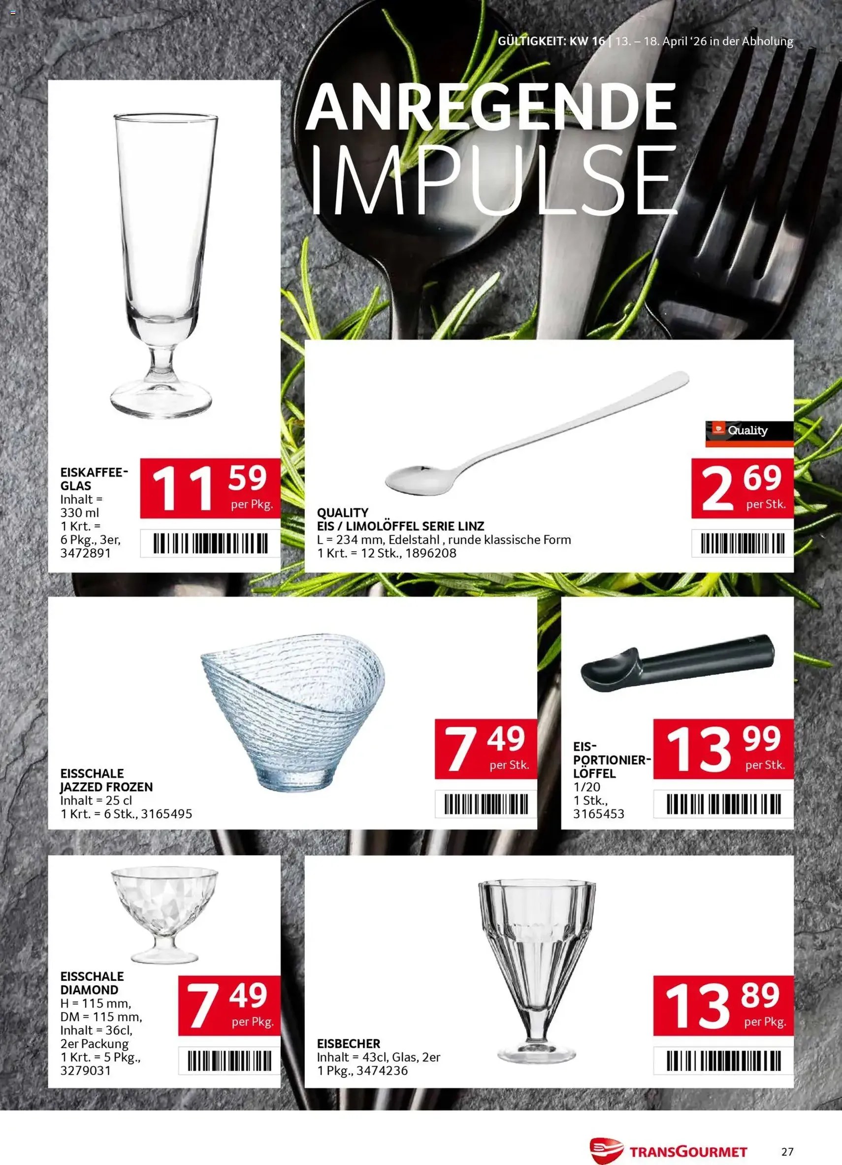Transgourmet Flugblatt - Gültiger Prospekt ab 13.04.2026, Seite 27 von insgesamt 28