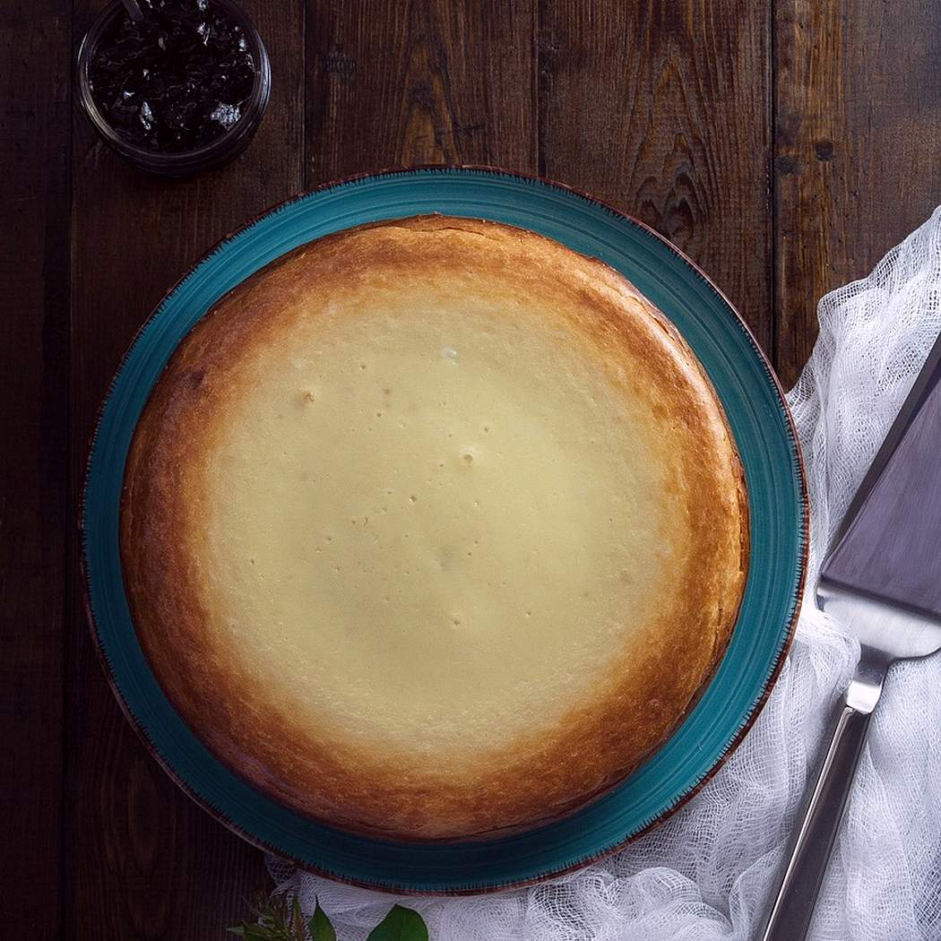 Egészséges sült mangós sajttorta