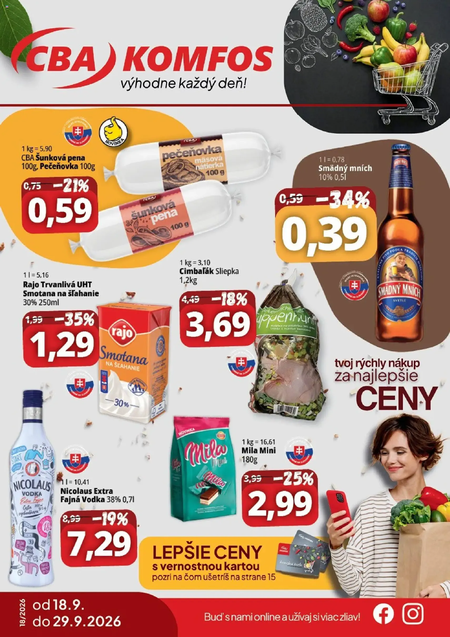 CBA Komfos leták - platný leták od 18.09.2026 strana 2 z 16