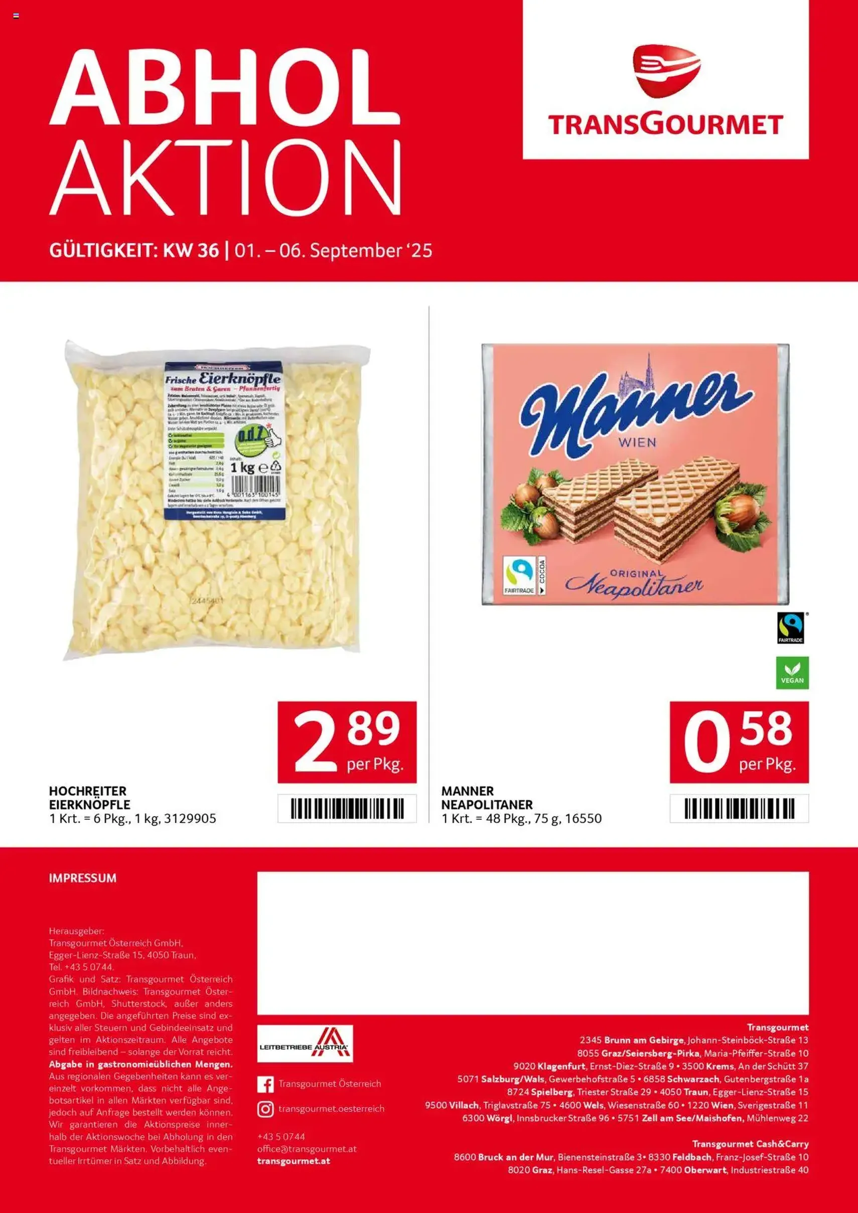 Transgourmet Flugblatt - Gültiger Prospekt ab 31.08.2025, Seite 32 von insgesamt 32 Transgourmet Flugblatt - Gültiger Prospekt ab 31.08.2025, Seite 32 von insgesamt 32