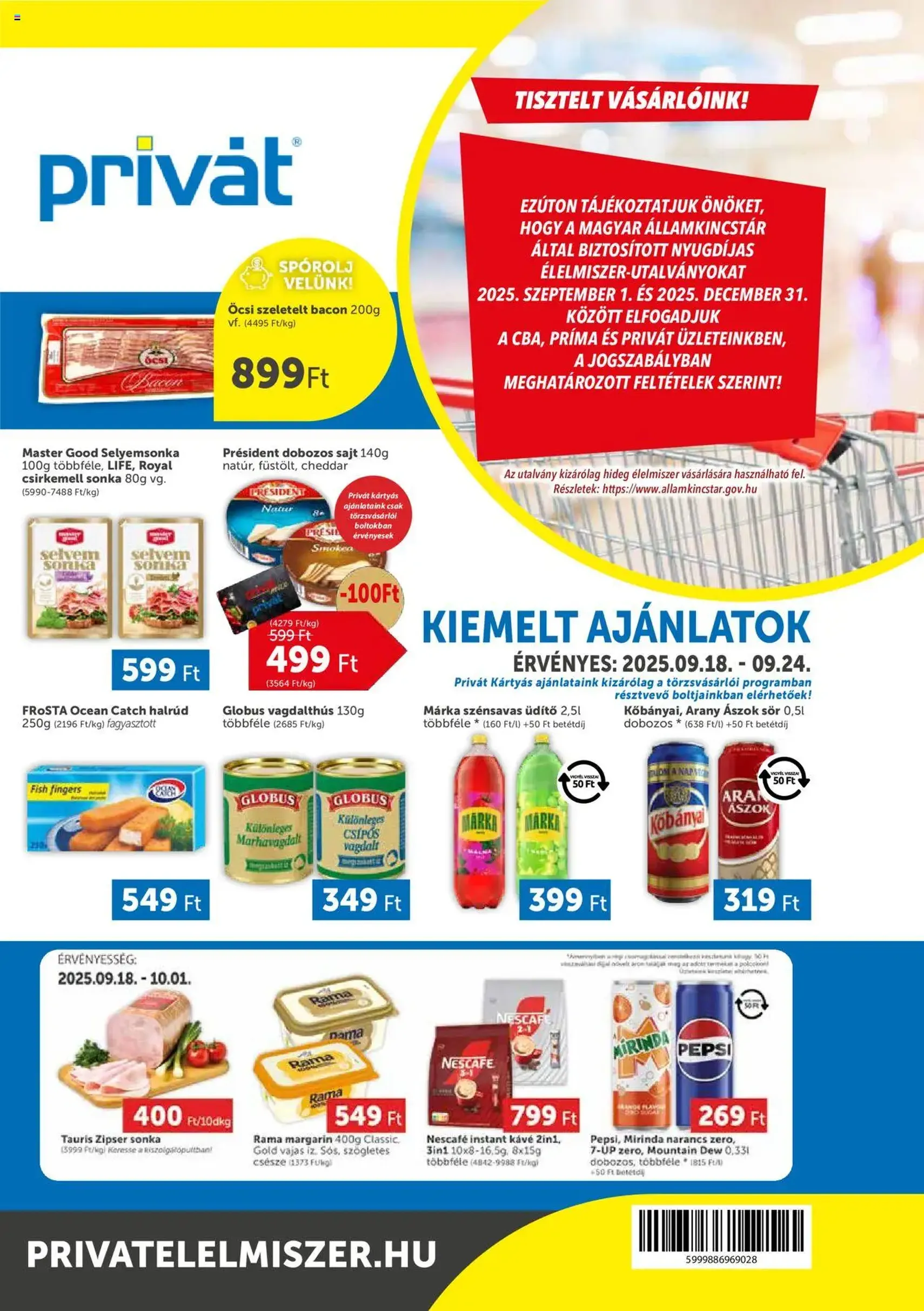 PRIVÁT Akciós újság - 2025.09.18. érvényes szórólap 1 oldal 4 oldalból