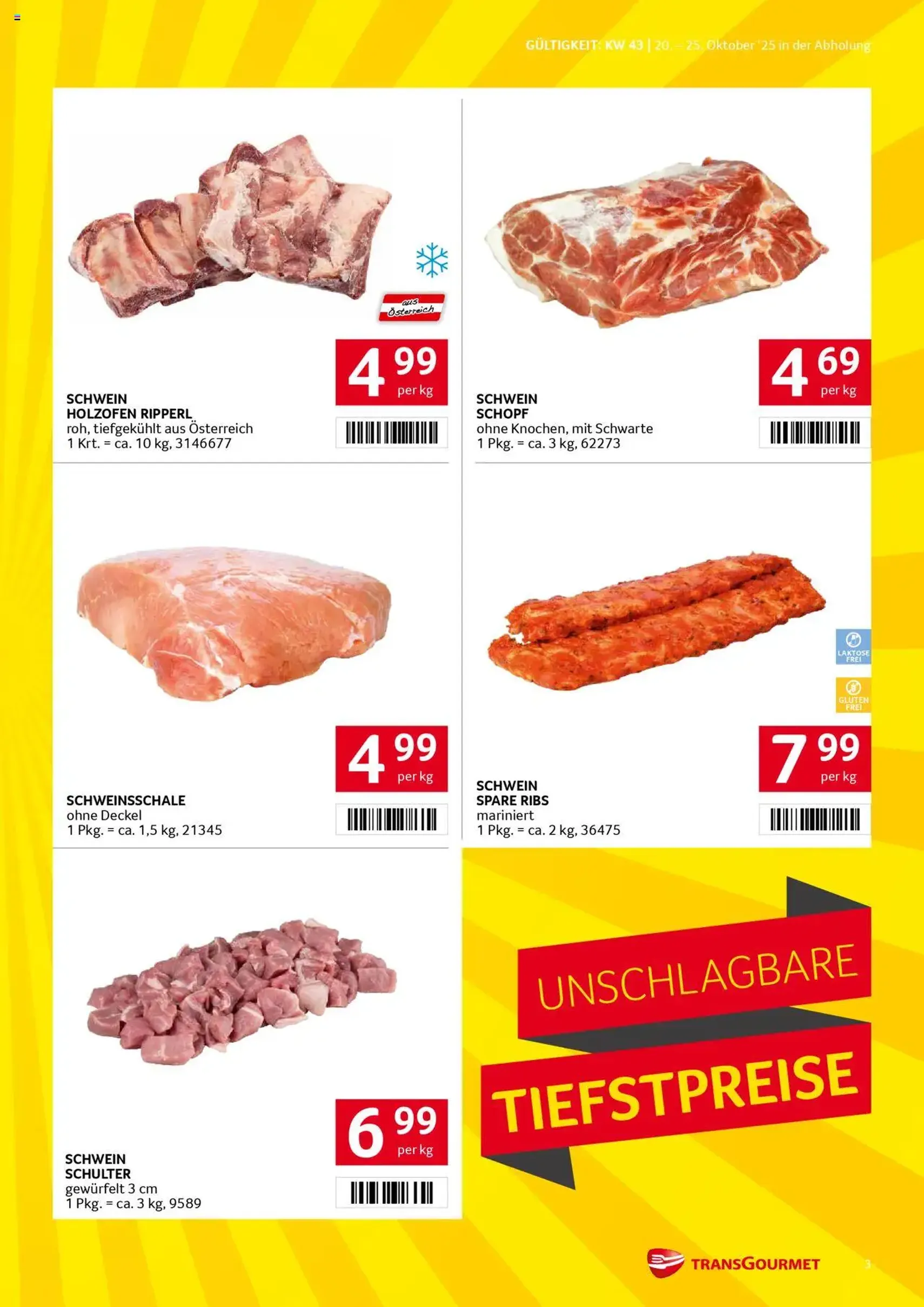 Transgourmet Flugblatt - Gültiger Prospekt ab 20.10.2025, Seite 3 von insgesamt 28 Transgourmet Flugblatt - Gültiger Prospekt ab 20.10.2025, Seite 3 von insgesamt 28