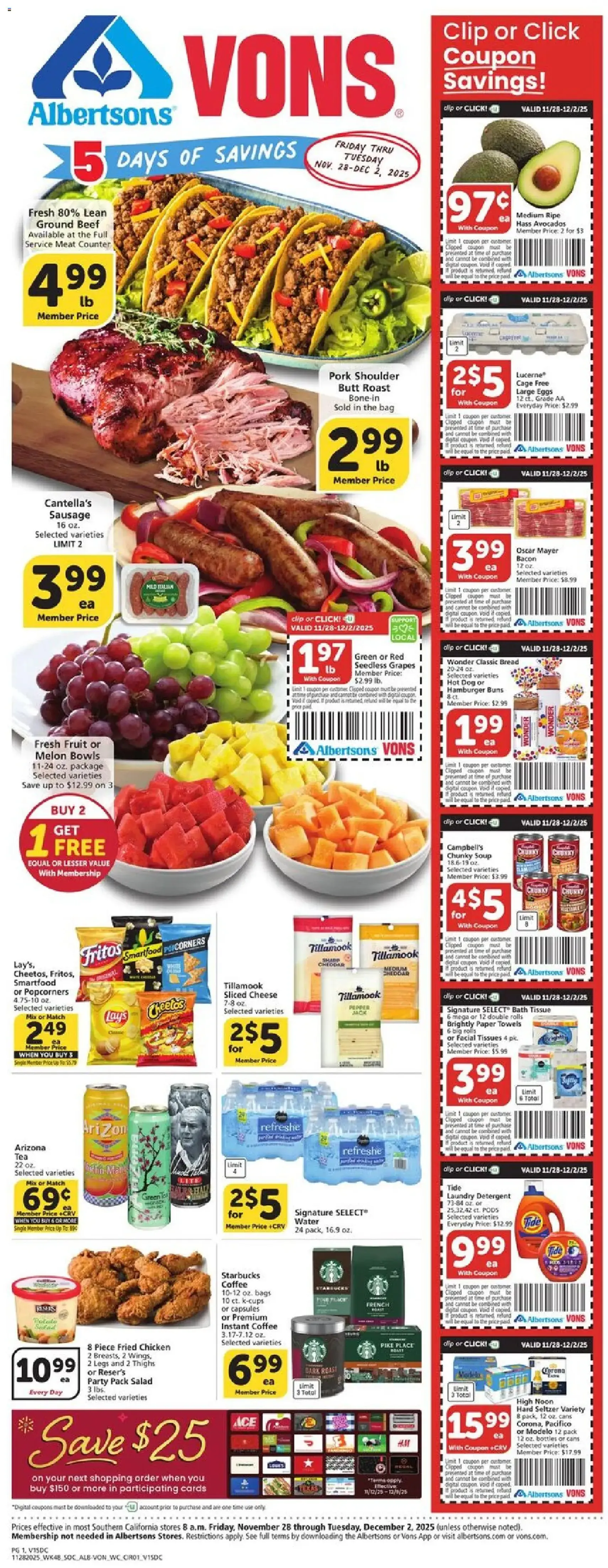 Vons Black Friday - valid flyer from 11/28/2025, page 1 of 3