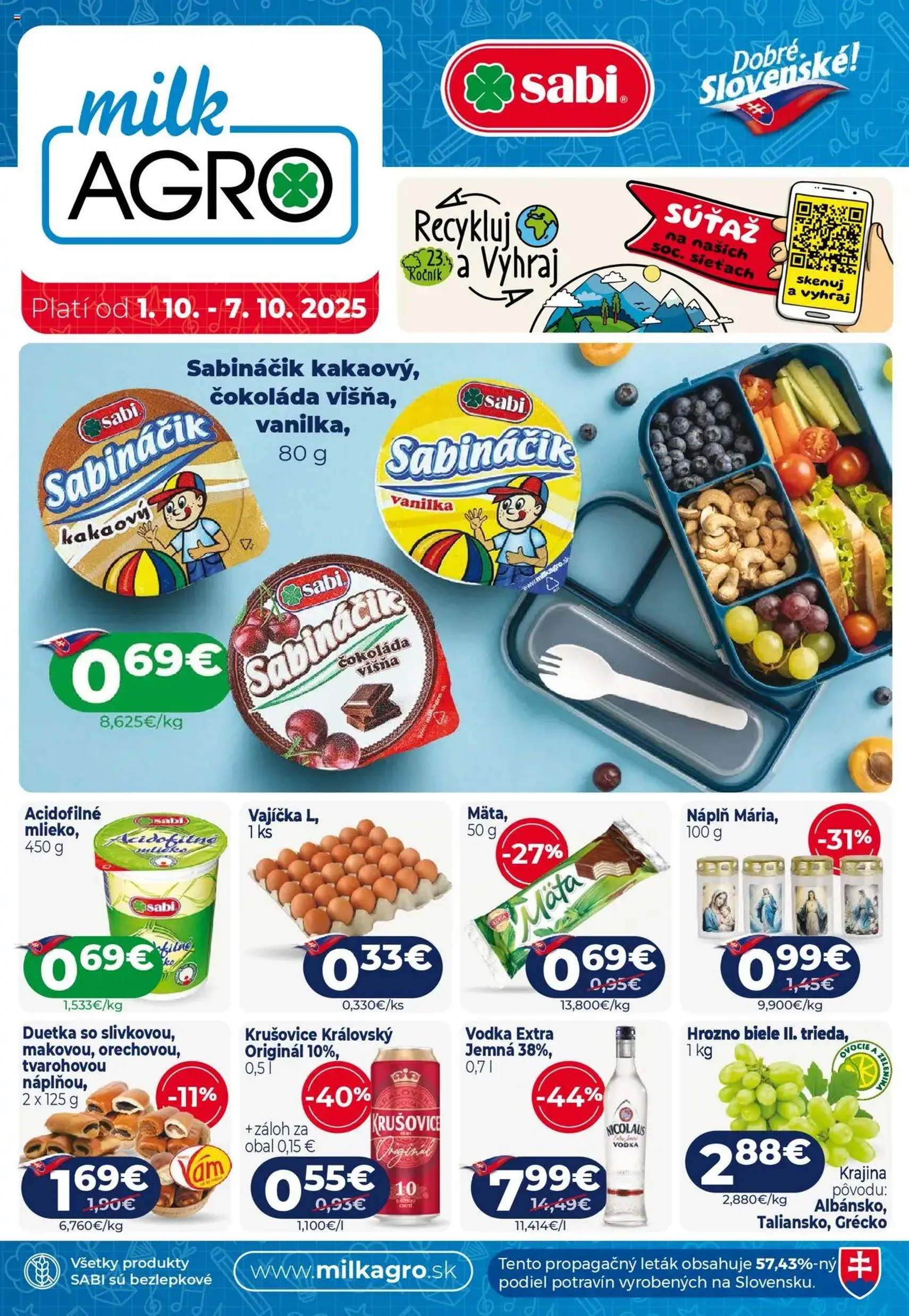 Milk Agro leták - platný leták od 01.10.2025 strana 1 z 12