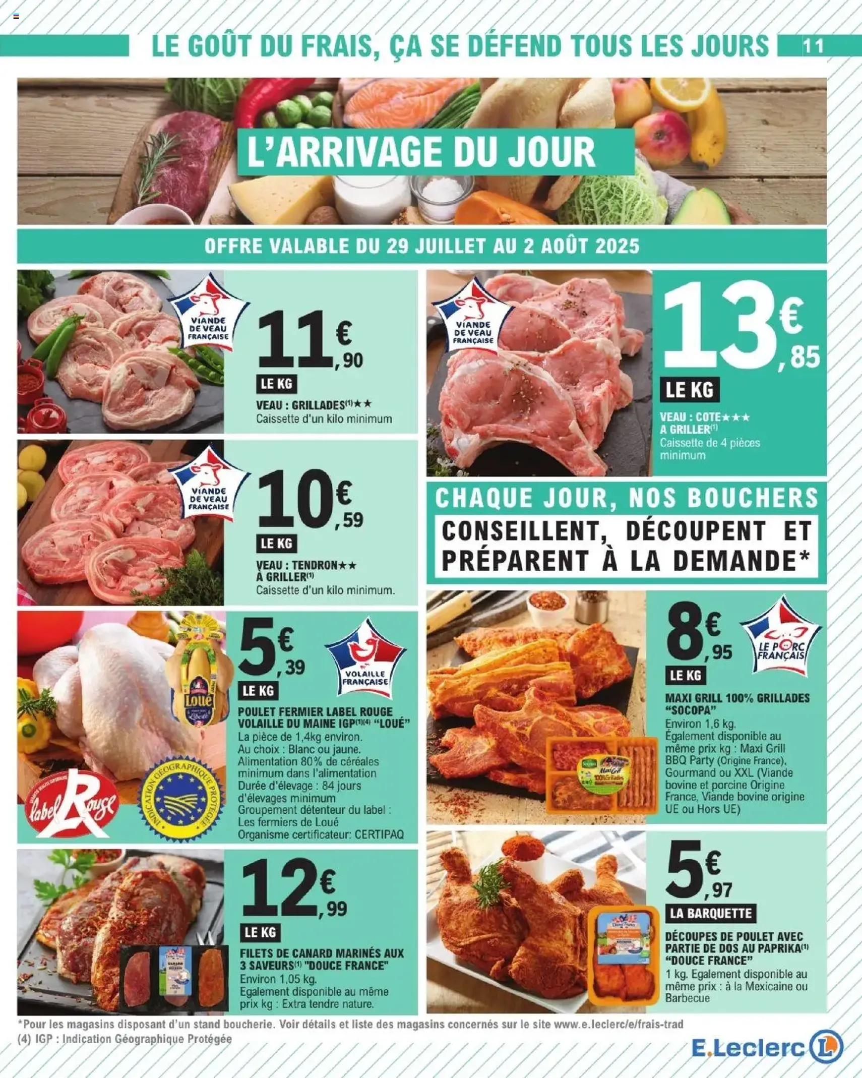 E.Leclerc catalogue de la semaine 31 - brochure valable à partir du 29/07/2025, page 11 sur 28