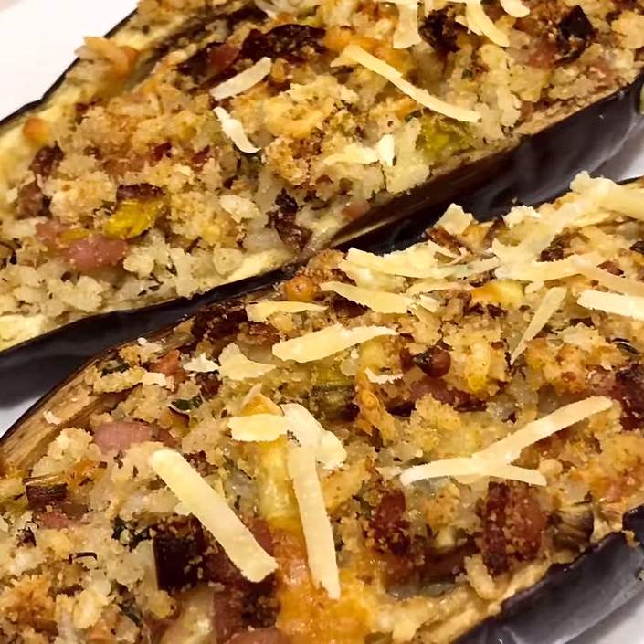 Melanzane ripiene di riso