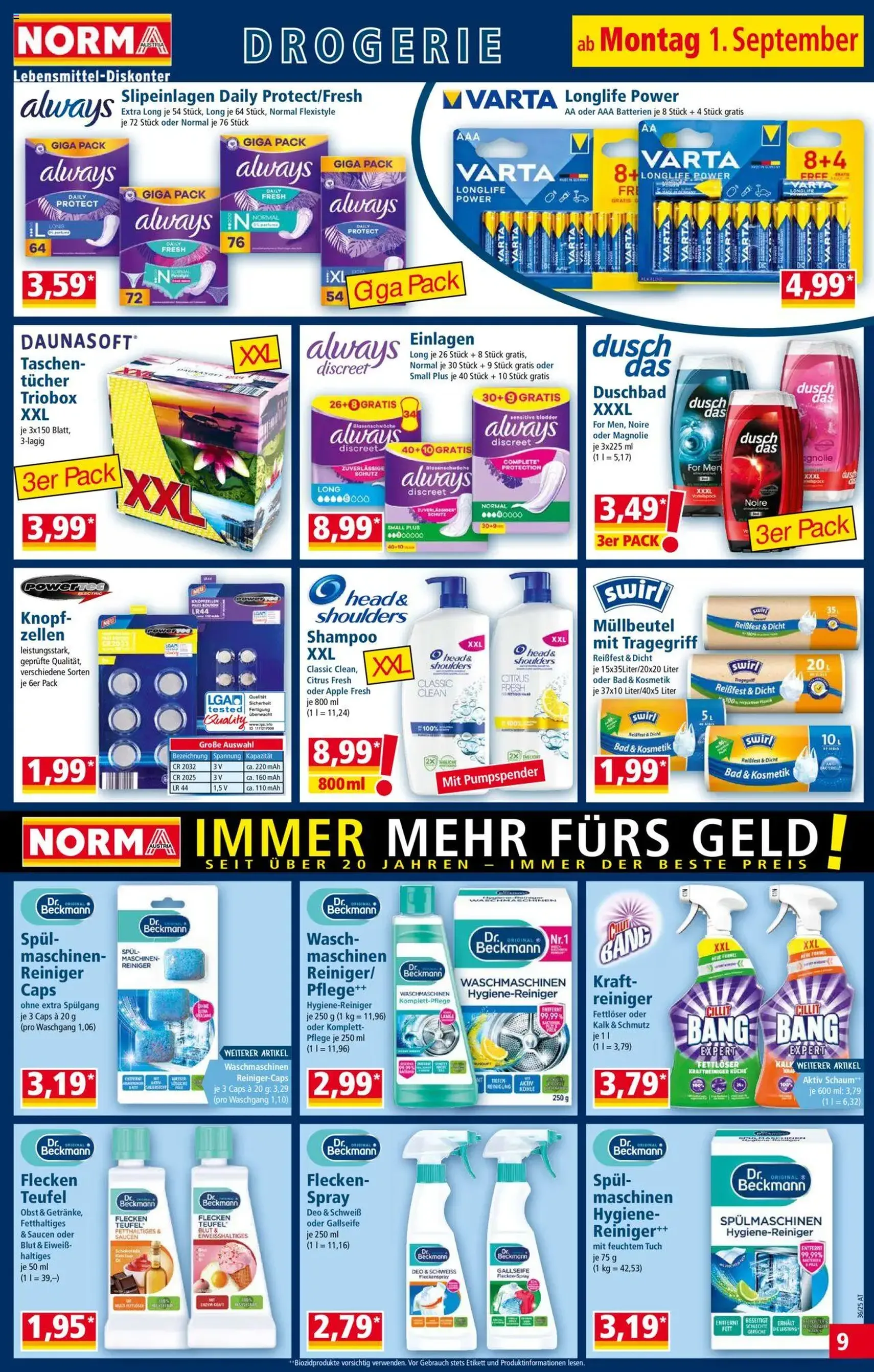 Norma Flugblatt - Gültiger Prospekt ab 01.09.2025, Seite 9 von insgesamt 18 Norma Flugblatt - Gültiger Prospekt ab 01.09.2025, Seite 9 von insgesamt 18