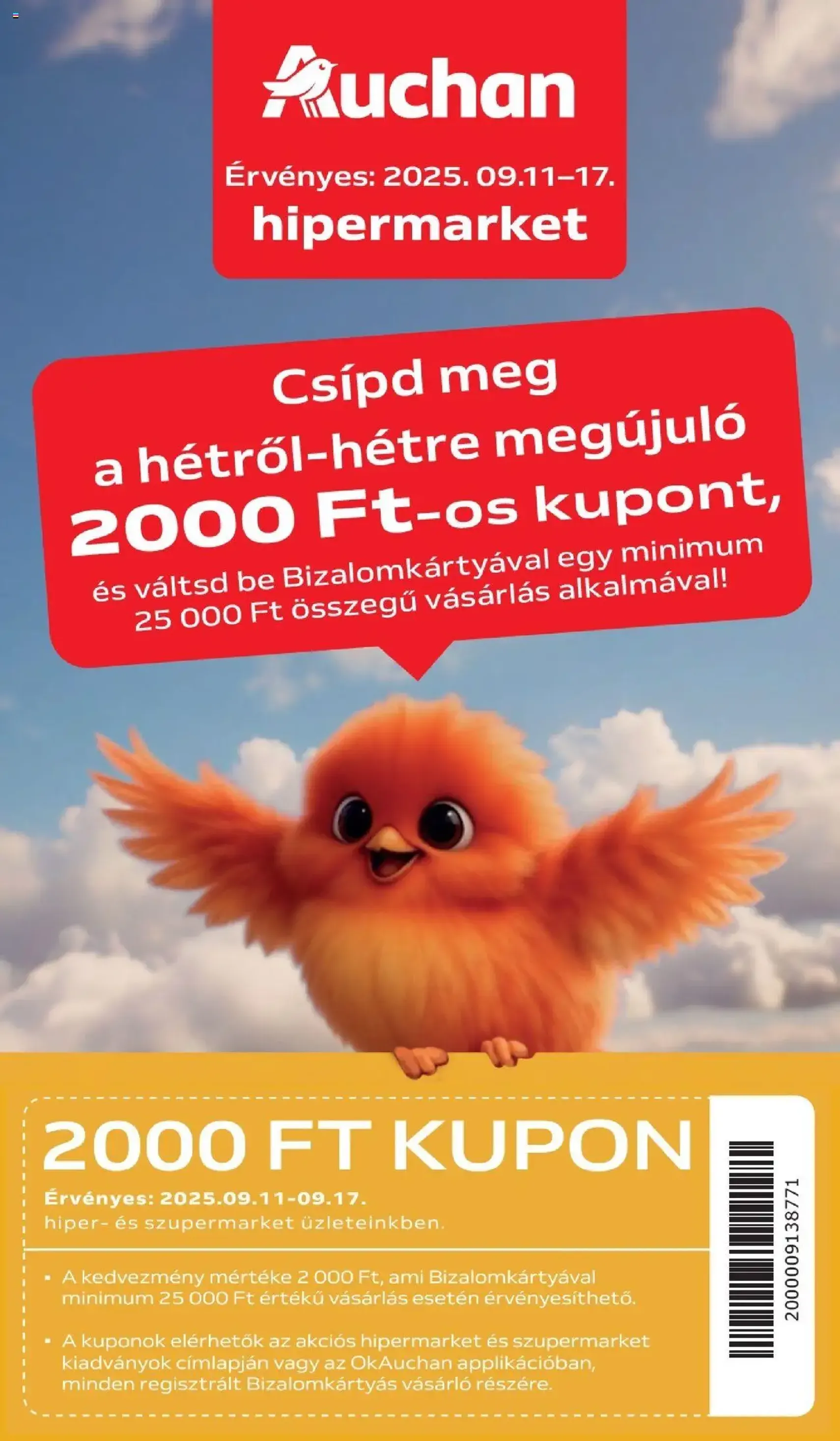 Auchan Akciós újság - 2025.09.11. érvényes szórólap 1 oldal 42 oldalból Auchan Akciós újság - 2025.09.11. érvényes szórólap 1 oldal 42 oldalból