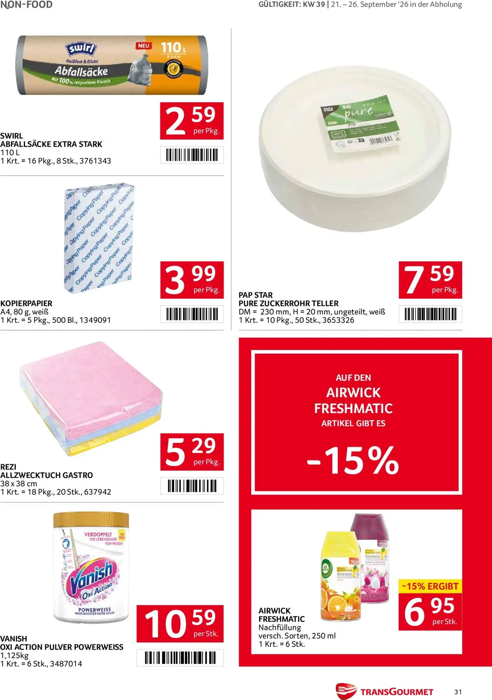 Transgourmet Flugblatt - Gültiger Prospekt ab 20.09.2026, Seite 29 von insgesamt 38