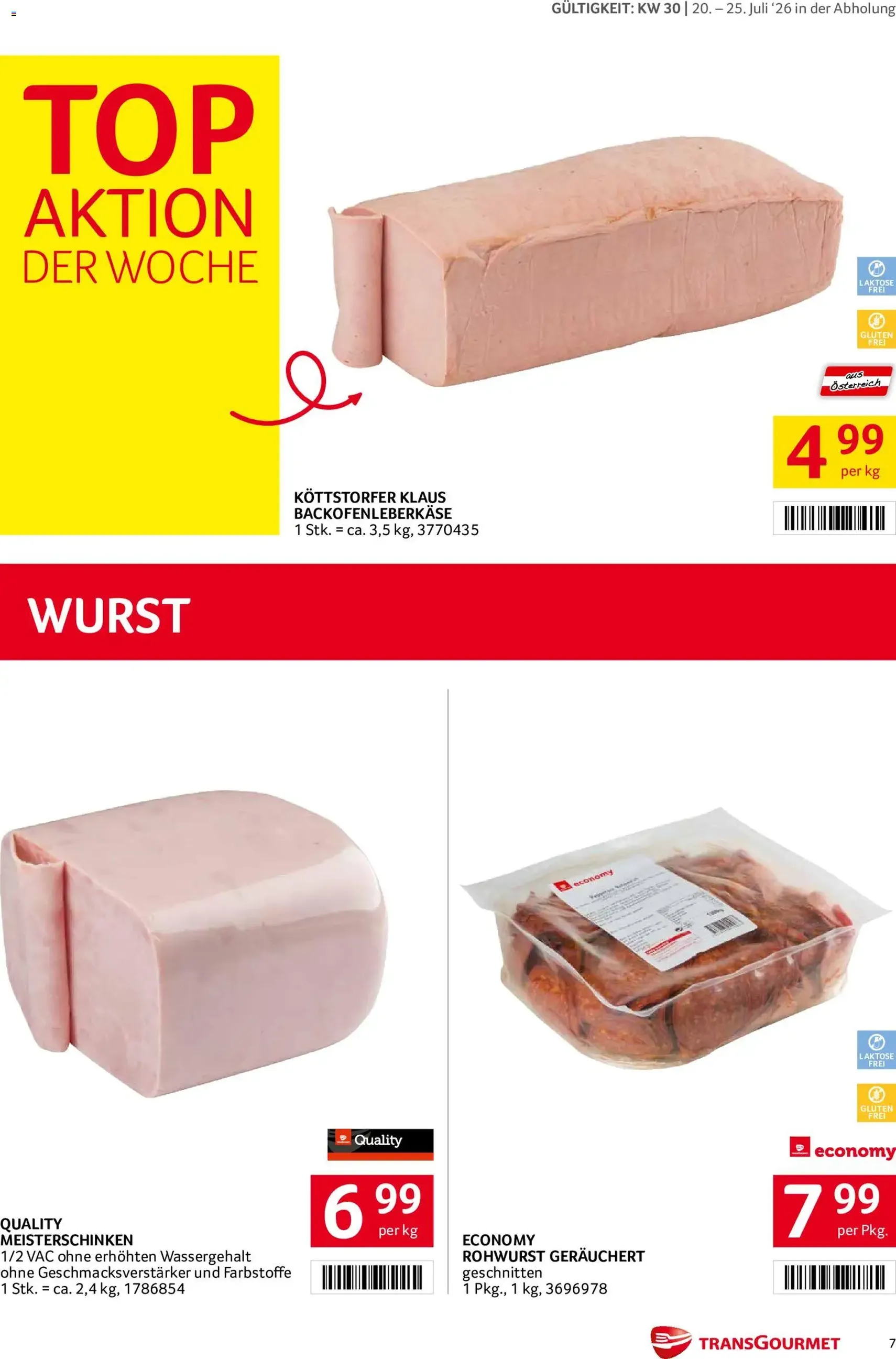 Transgourmet Flugblatt - Gültiger Prospekt ab 20.07.2026, Seite 7 von insgesamt 27