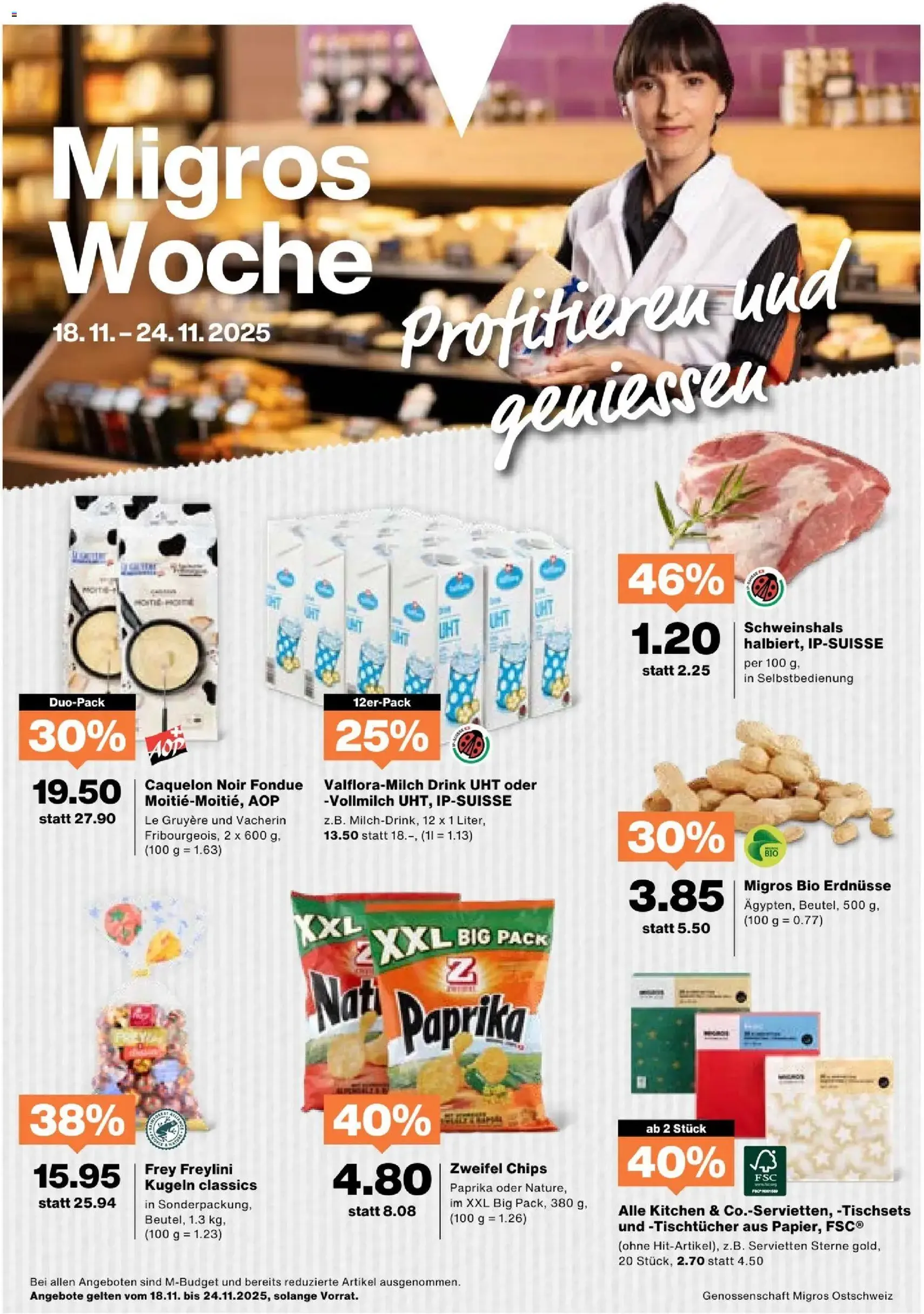 Migros Aktionen - Gültiger Prospekt ab 18.11.2025, Seite 1 von insgesamt 20