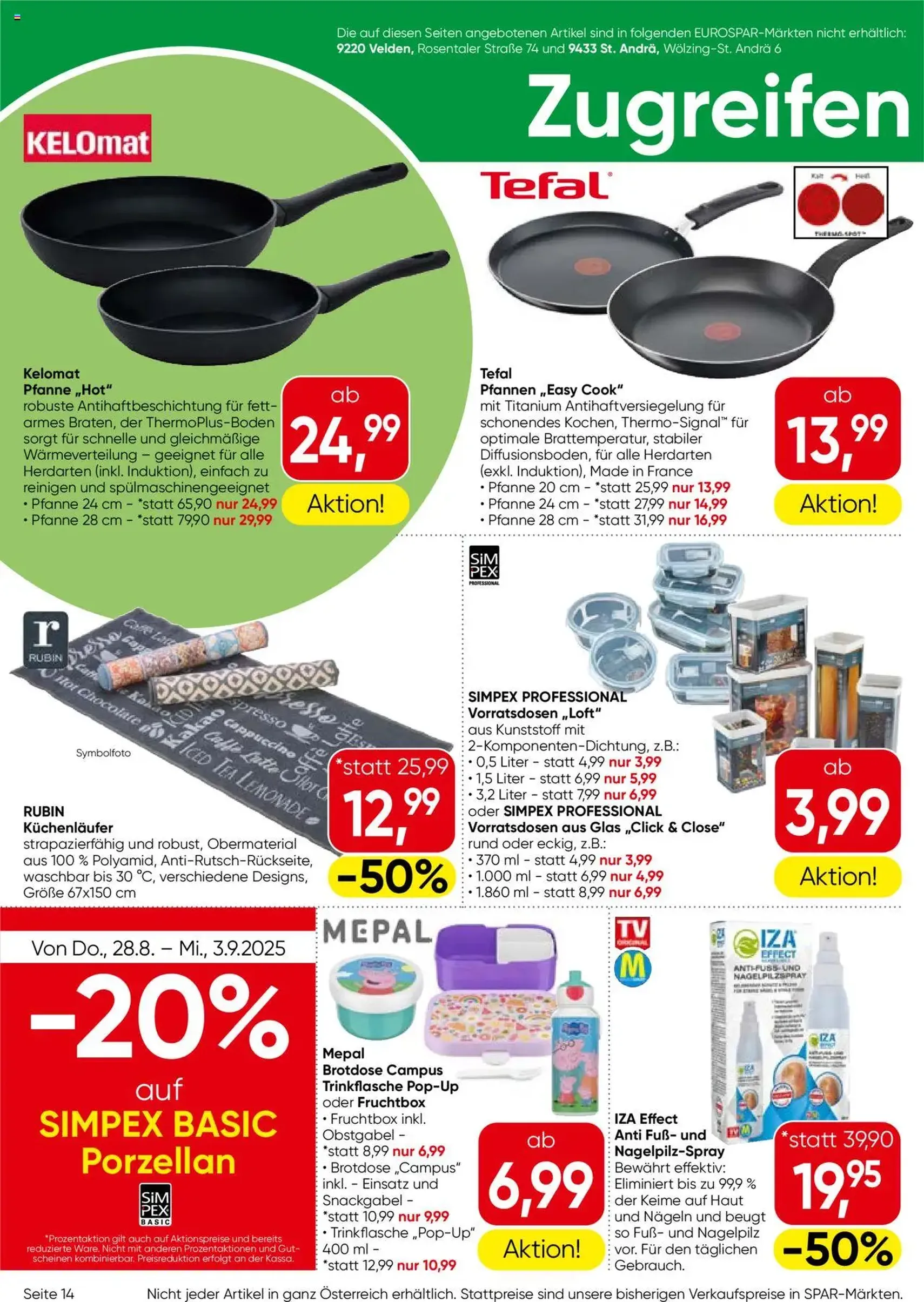 Eurospar Flugblatt - Gültiger Prospekt ab 28.08.2025, Seite 14 von insgesamt 16 Eurospar Flugblatt - Gültiger Prospekt ab 28.08.2025, Seite 14 von insgesamt 16