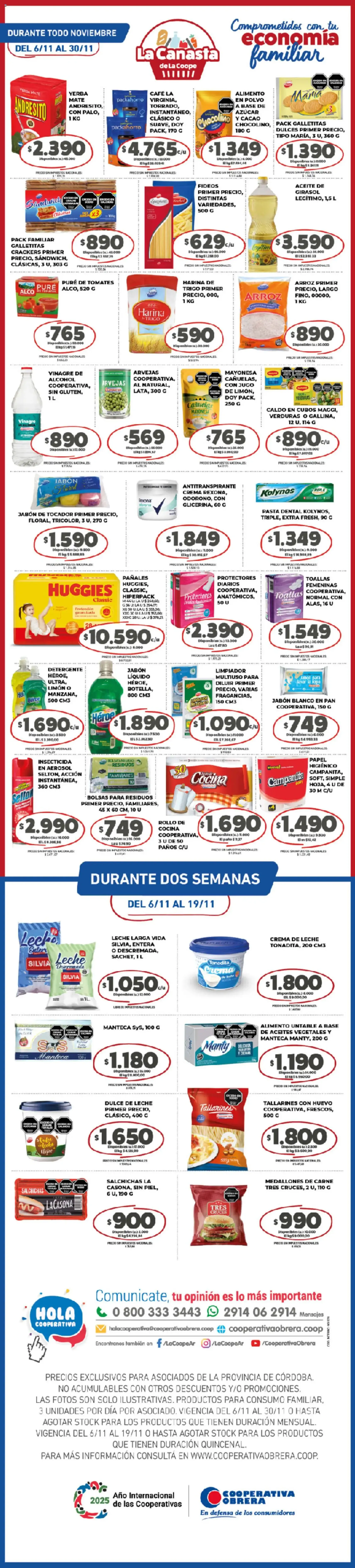 Cooperativa Obrera - La Canasta de La Coope - folleto válido desde 06/11/2025 página 1 de 1