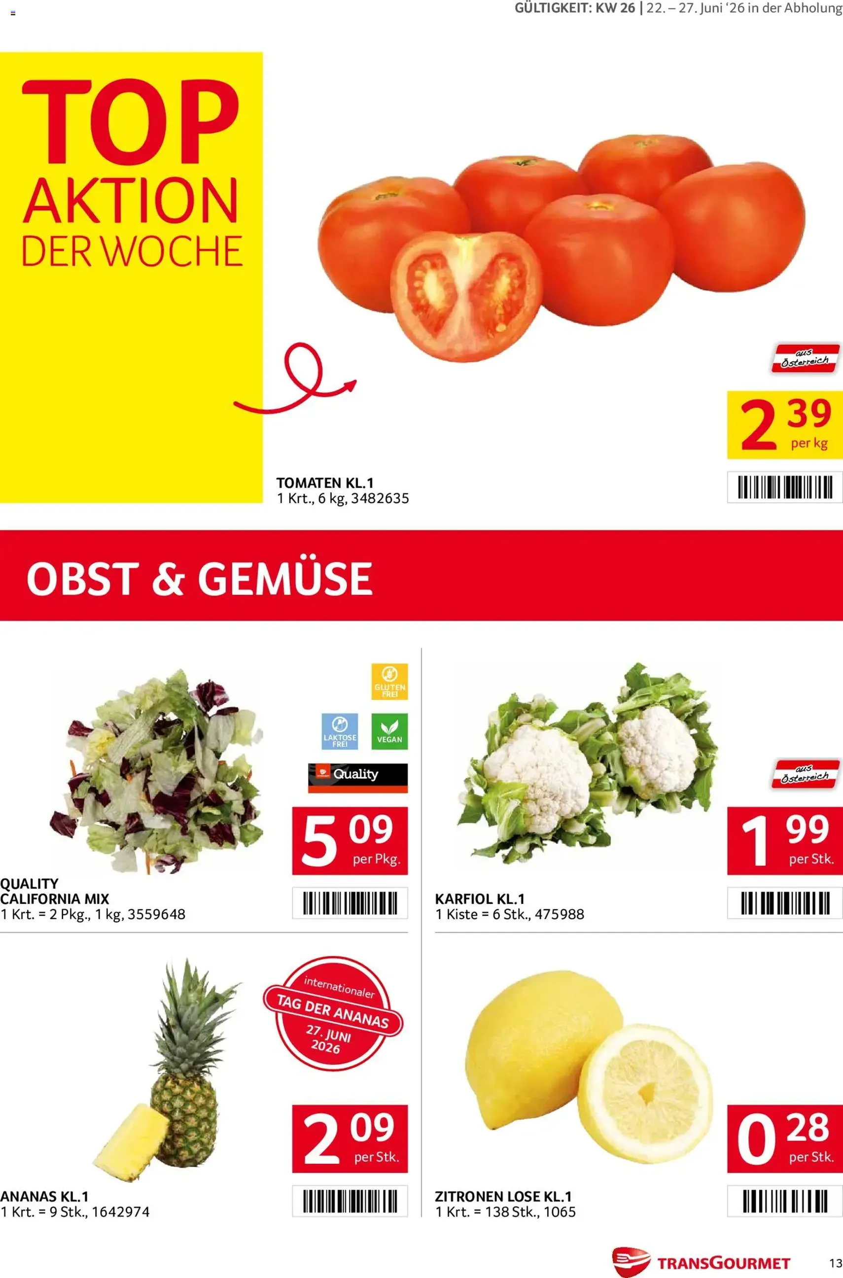 Transgourmet Flugblatt - Gültiger Prospekt ab 22.06.2026, Seite 13 von insgesamt 31