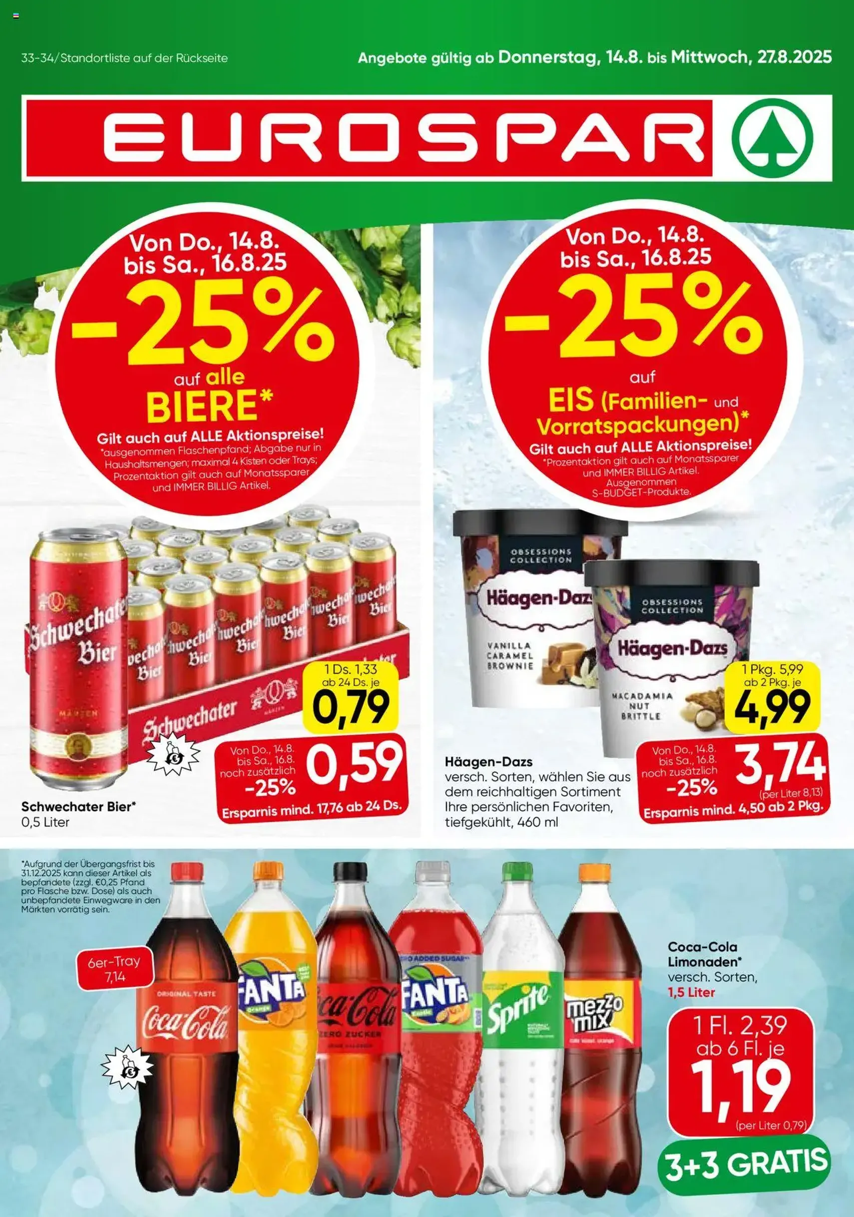 Eurospar Flugblatt - Gültiger Prospekt ab 14.08.2025, Seite 1 von insgesamt 16