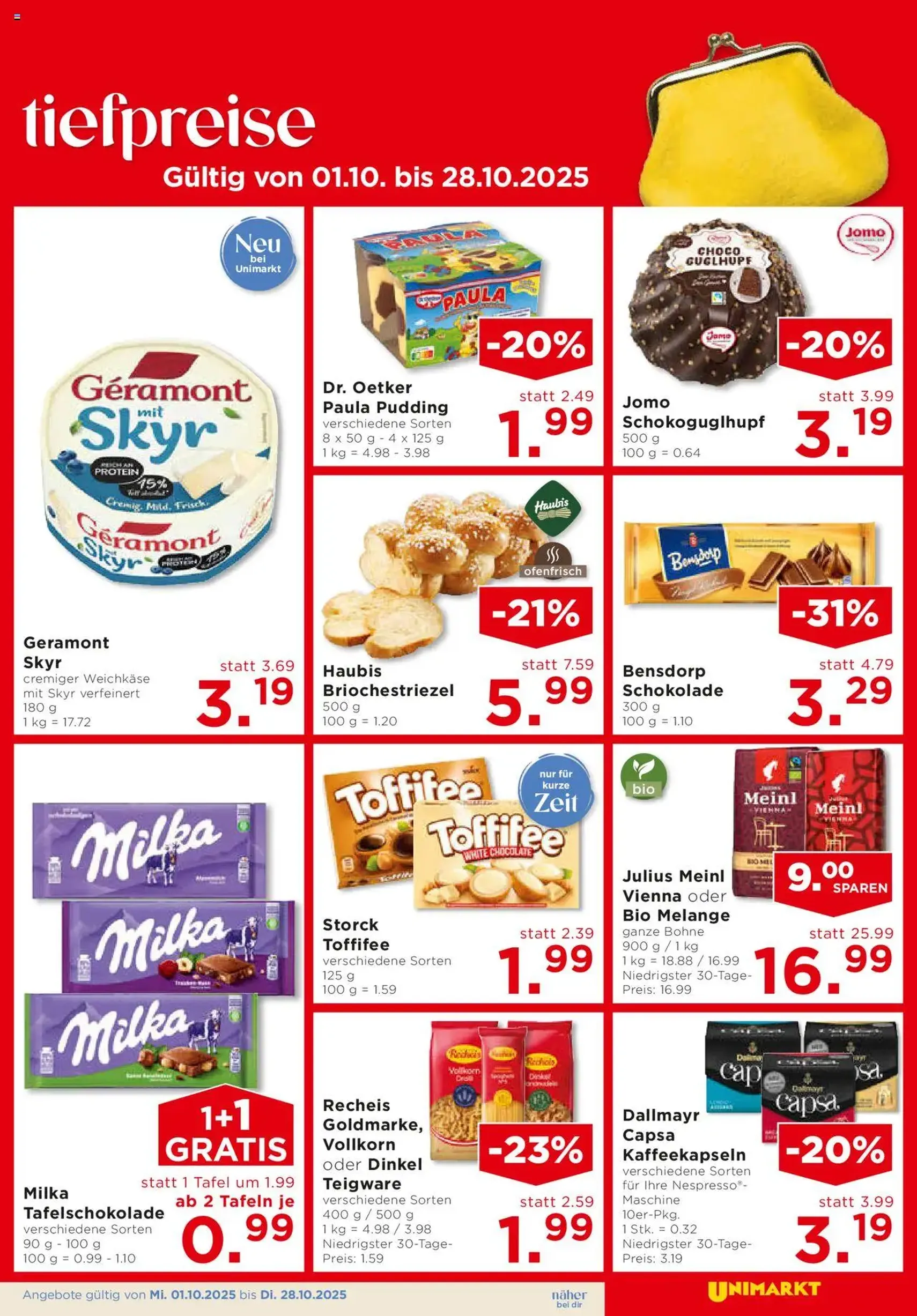 Unimarkt Flugblatt - Gültiger Prospekt ab 01.10.2025, Seite 15 von insgesamt 20 Unimarkt Flugblatt - Gültiger Prospekt ab 01.10.2025, Seite 15 von insgesamt 20