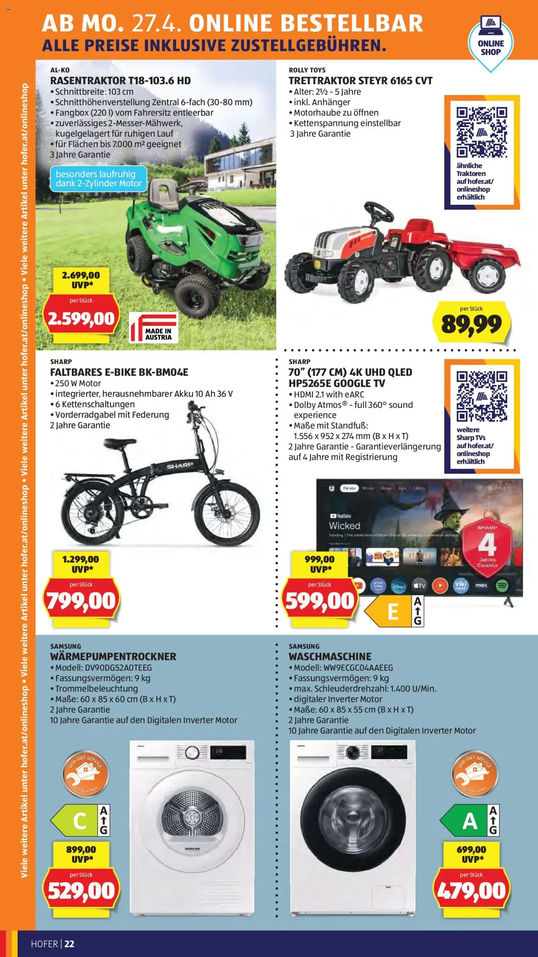 Hofer Flugblatt - Gültiger Prospekt ab 22.04.2026, Seite 26 von insgesamt 41