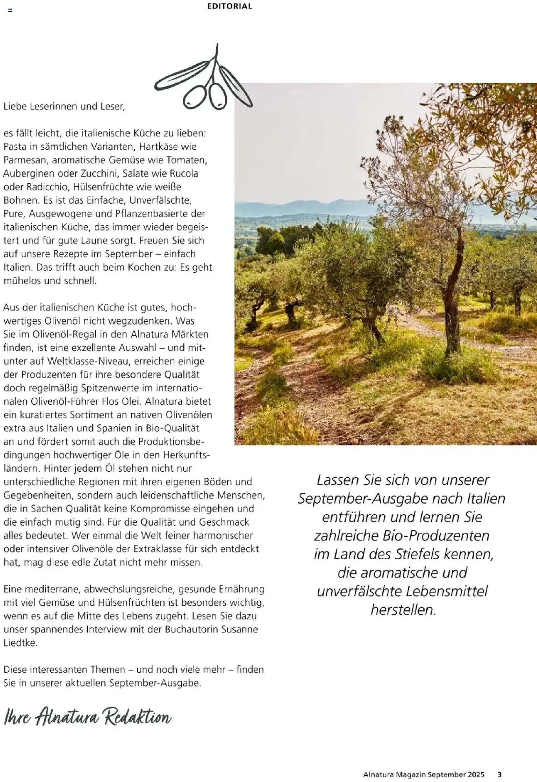 Alnatura Prospekt - Gültiger Prospekt ab 01.09.2025, Seite 3 von insgesamt 64 Alnatura Prospekt - Gültiger Prospekt ab 01.09.2025, Seite 3 von insgesamt 64