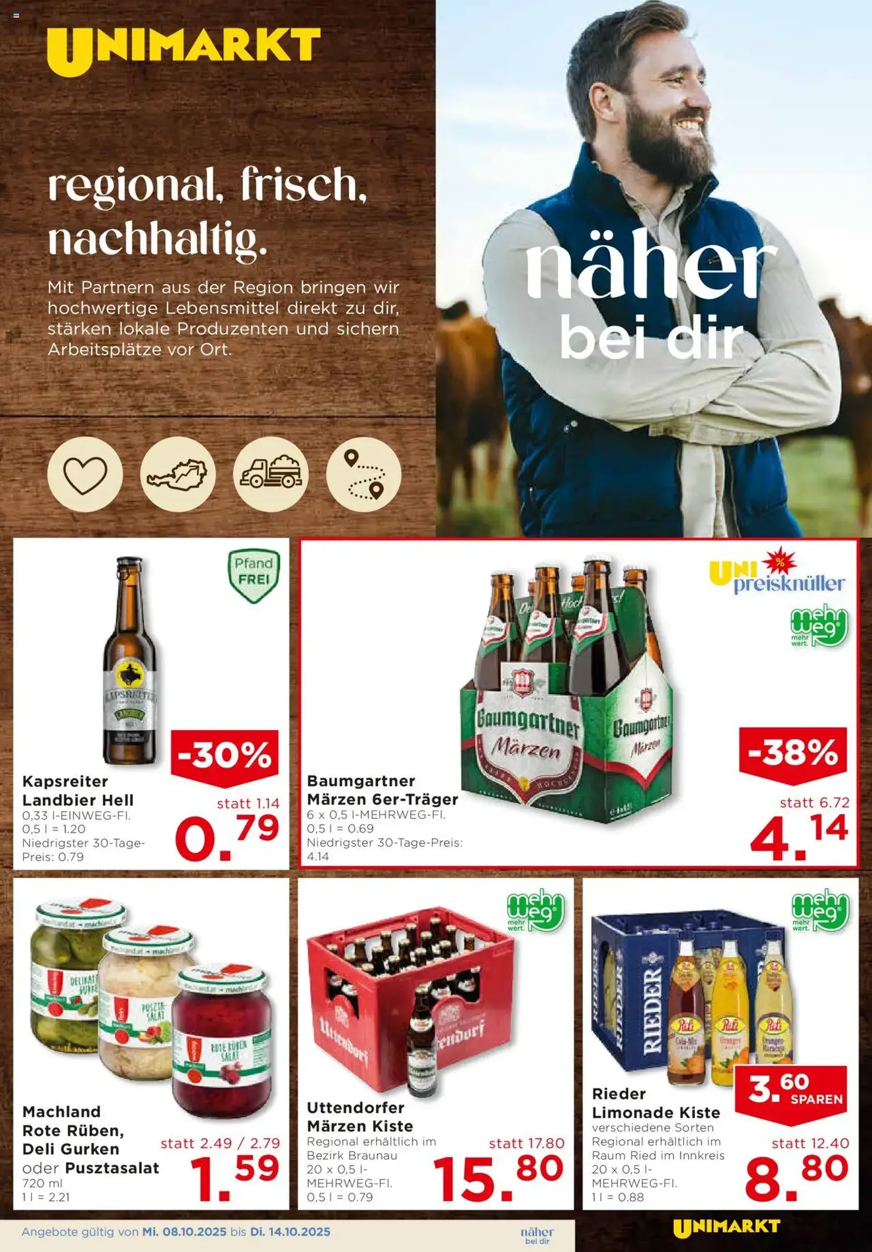 Unimarkt Flugblatt - Gültiger Prospekt ab 08.10.2025, Seite 7 von insgesamt 16 Unimarkt Flugblatt - Gültiger Prospekt ab 08.10.2025, Seite 7 von insgesamt 16