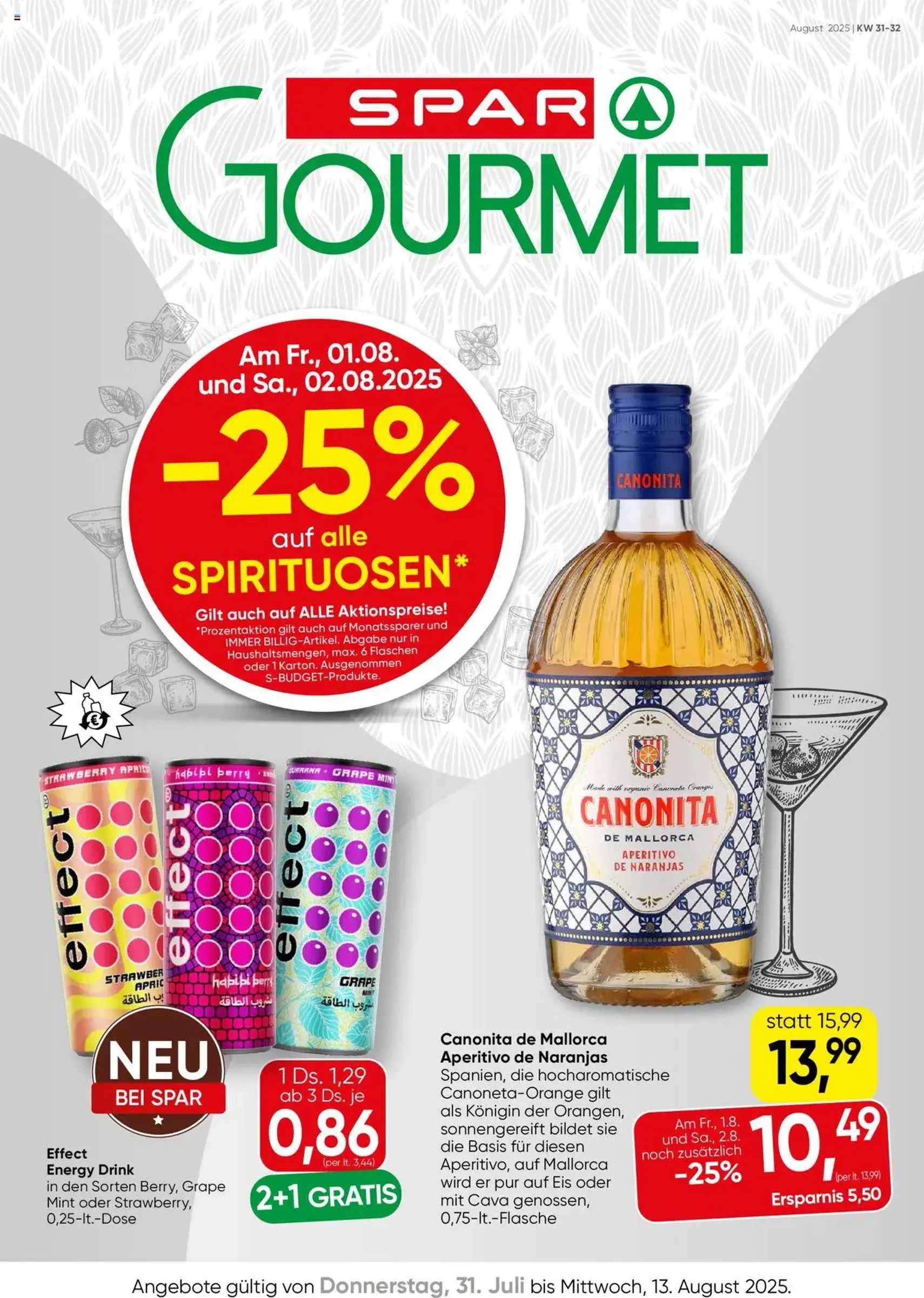 SPAR Gourmet Flugblatt Wien - Gültiger Prospekt ab 31.07.2025, Seite 1 von insgesamt 12 SPAR Gourmet Flugblatt Wien - Gültiger Prospekt ab 31.07.2025, Seite 1 von insgesamt 12