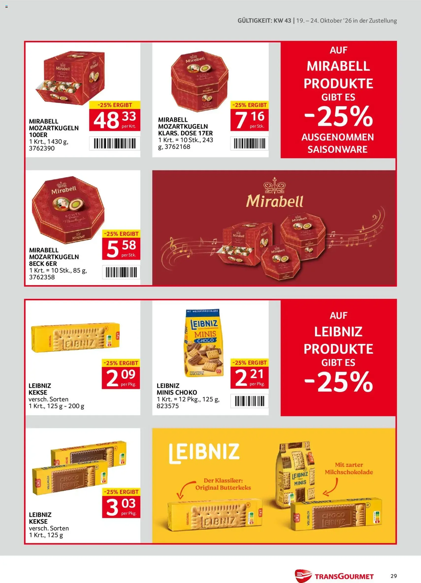 Transgourmet Flugblatt - Gültiger Prospekt ab 19.10.2026, Seite 29 von insgesamt 40