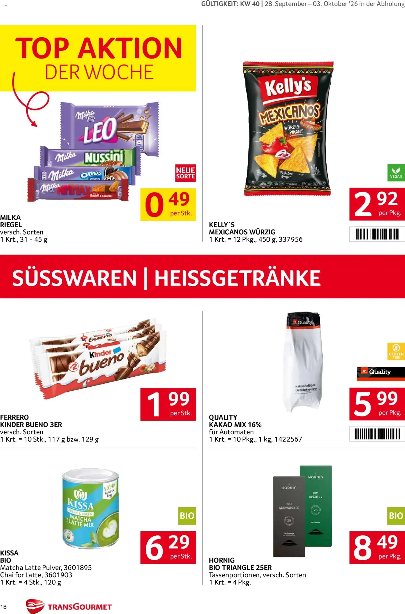 Transgourmet Flugblatt - Gültiger Prospekt ab 28.09.2026, Seite 18 von insgesamt 28