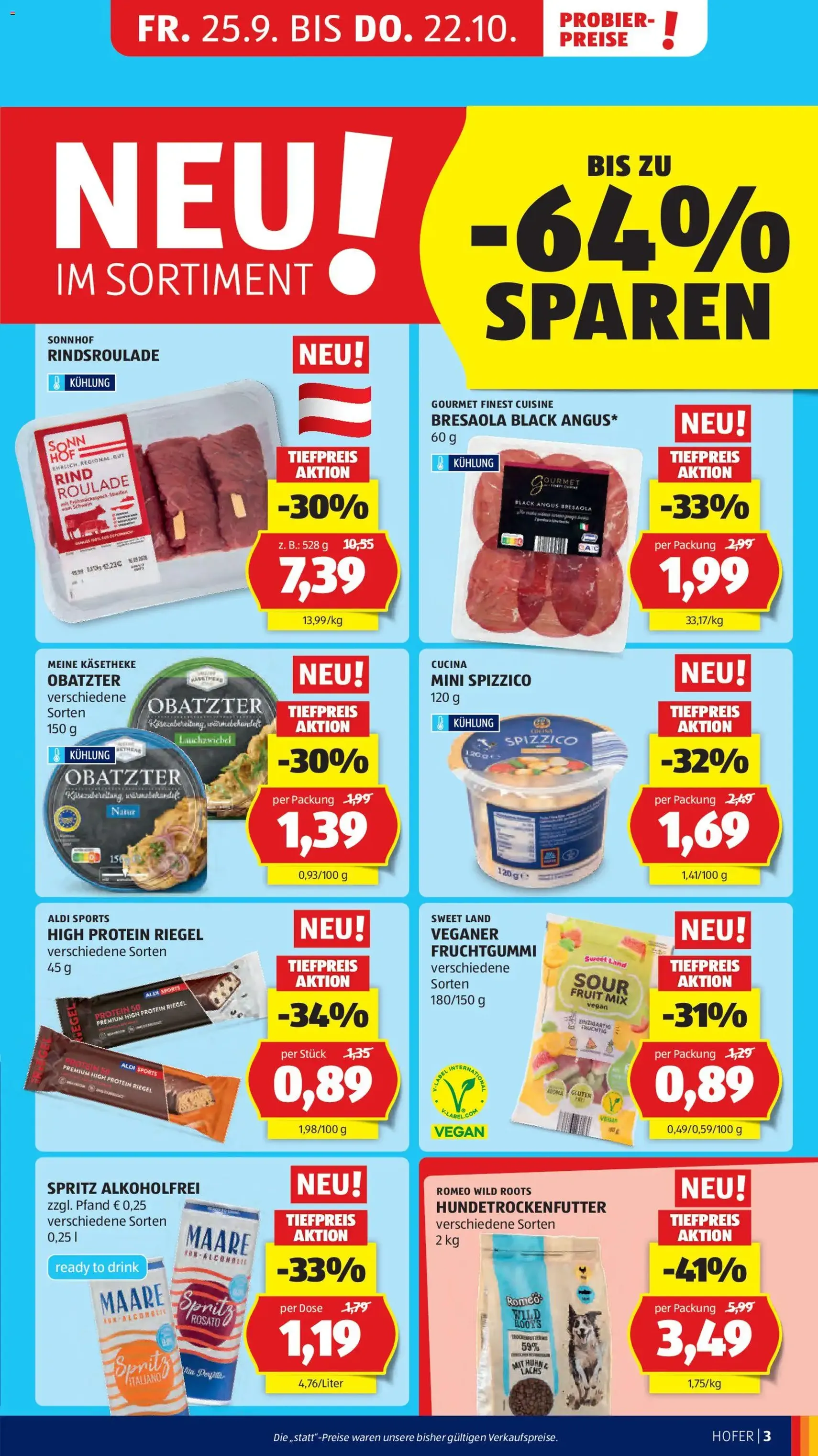 Hofer Flugblatt - Gültiger Prospekt ab 25.09.2026, Seite 9 von insgesamt 49