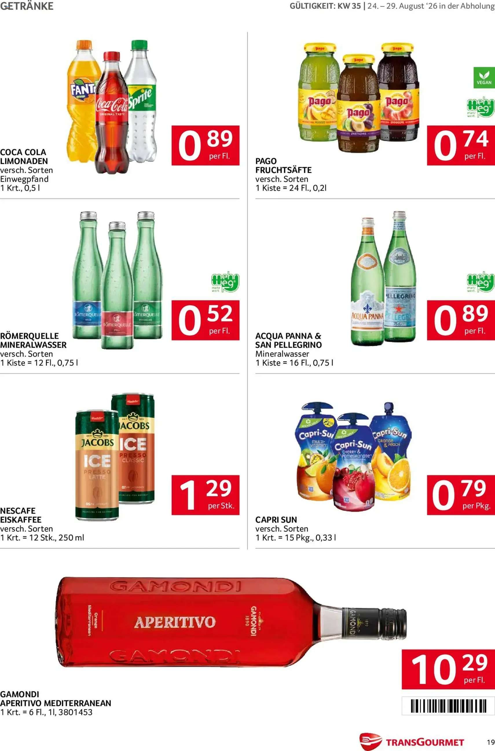 Transgourmet Flugblatt - Gültiger Prospekt ab 24.08.2026, Seite 19 von insgesamt 28