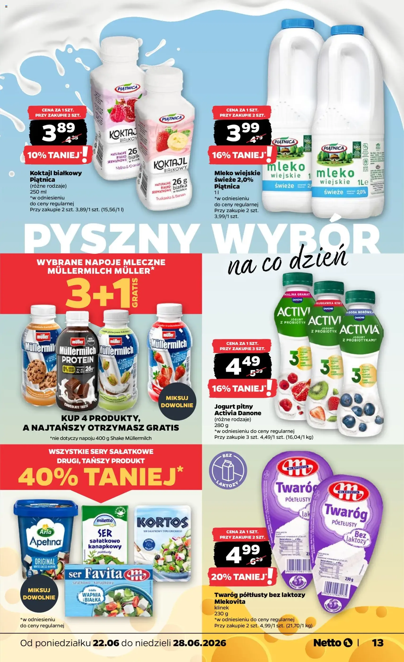 Netto gazetka od poniedziałku spożywcza - ważny gazetka od 22.06.2026 strona 13 z 35