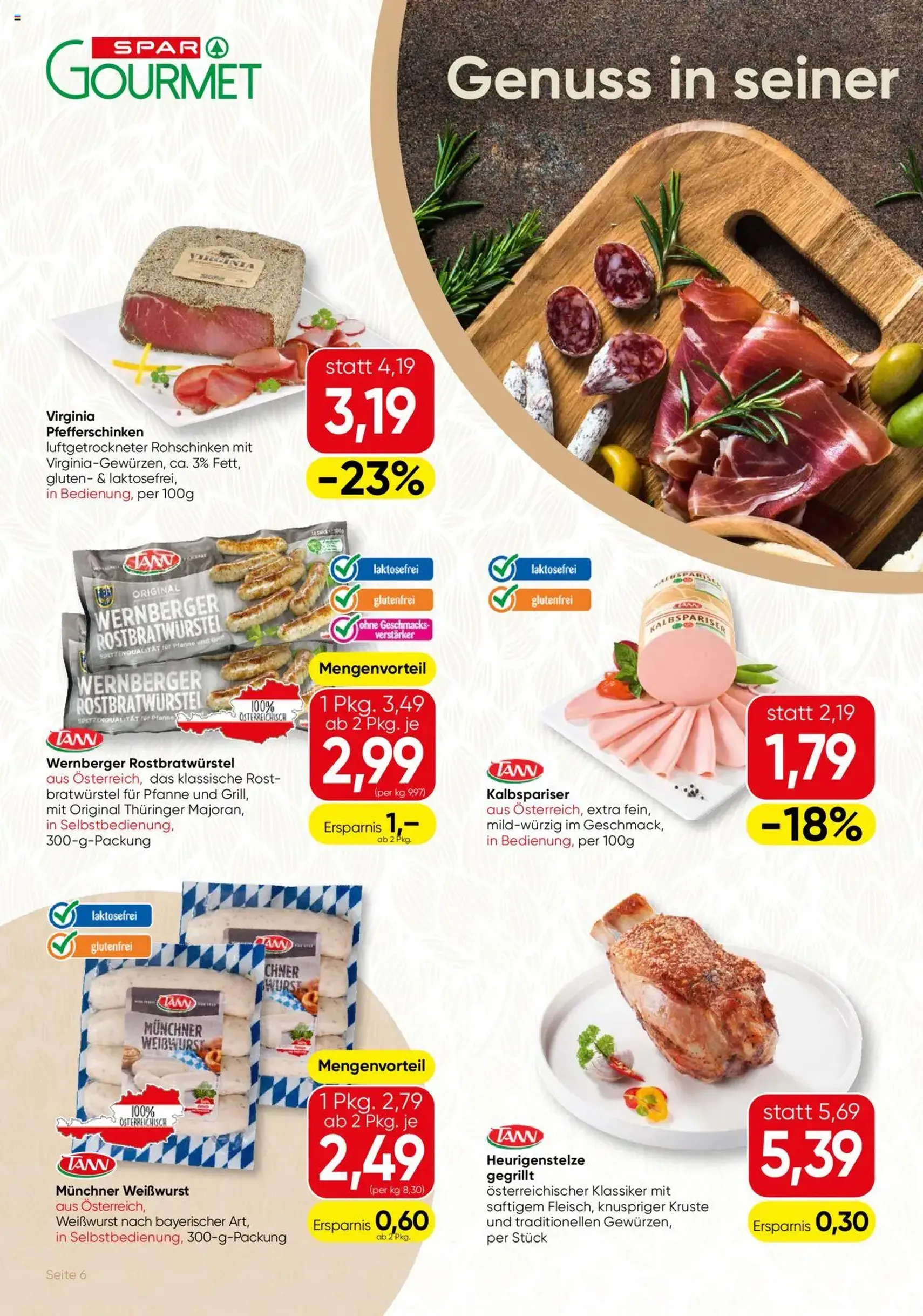 SPAR Gourmet Flugblatt - Gültiger Prospekt ab 28.08.2025, Seite 6 von insgesamt 12